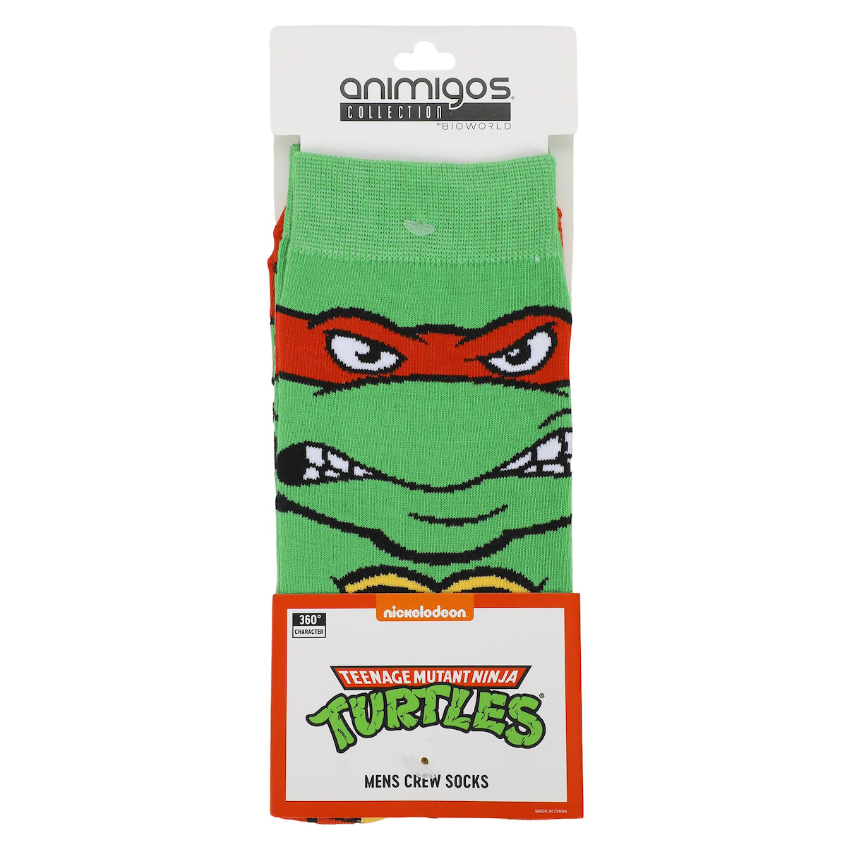 Teenage Mutant Ninja Turtles Raphael Animigos Men's Crew Socks