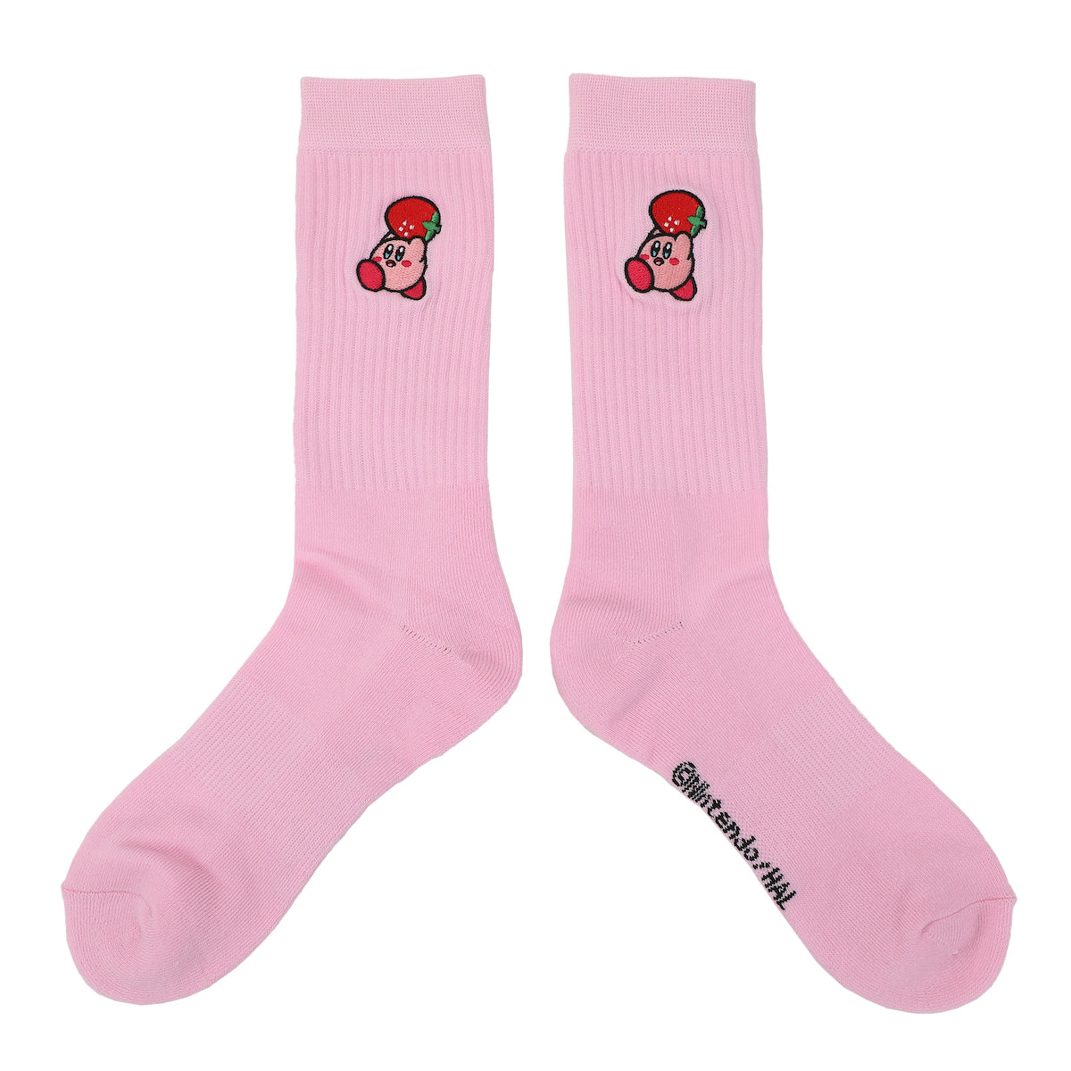 Kirby Carrying Tomato Men's Pink Athletic Crew Socks
