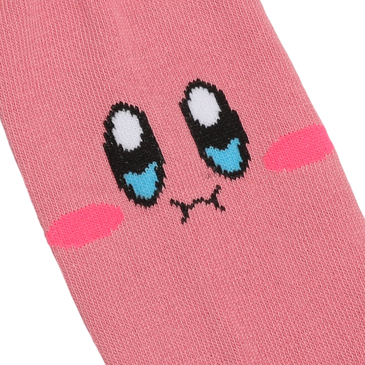 Kirby Big Face Pink Knit Casual Crew Socks