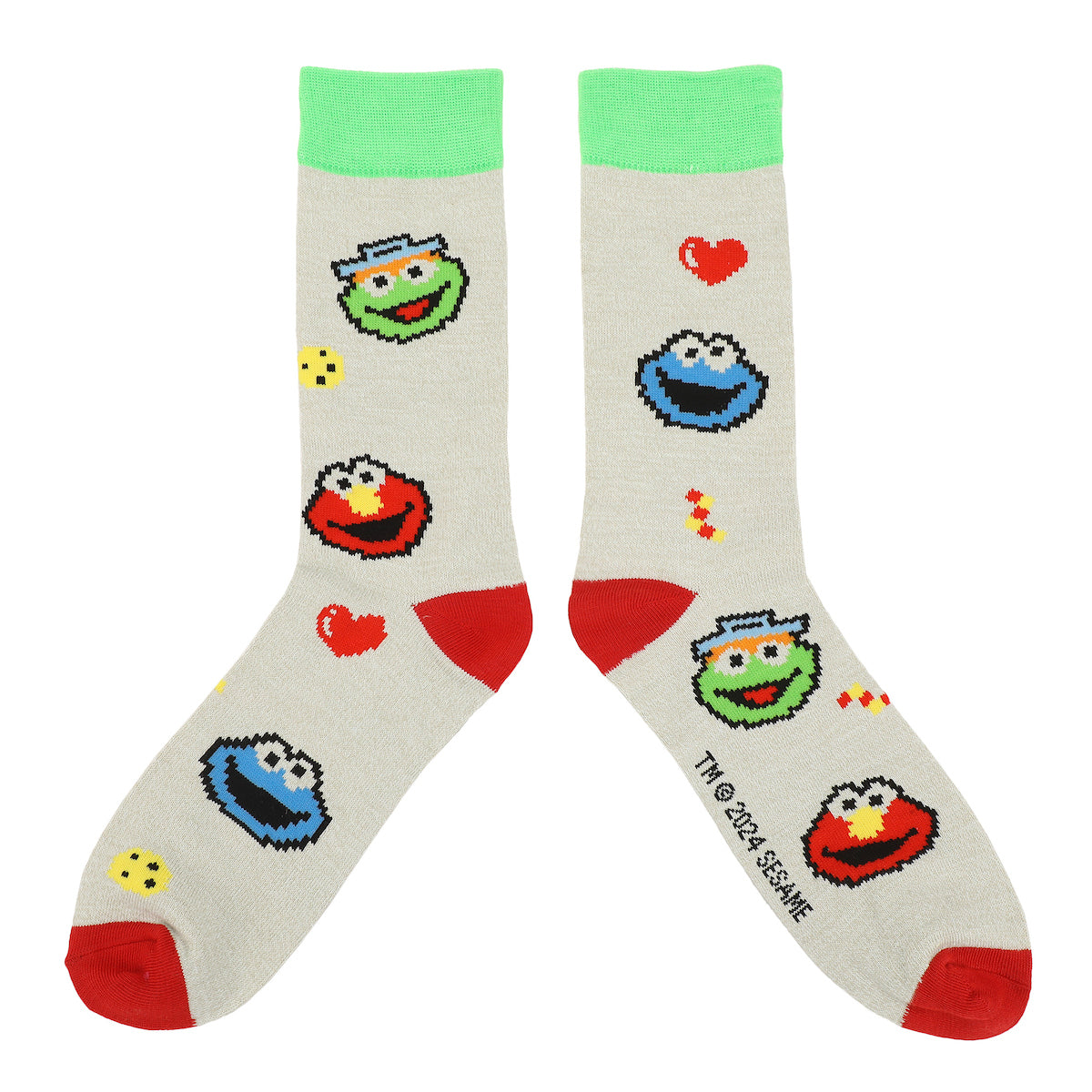 Sesame Street Pixelated Characters 5-Pack of Adult Casual Crew Socks
