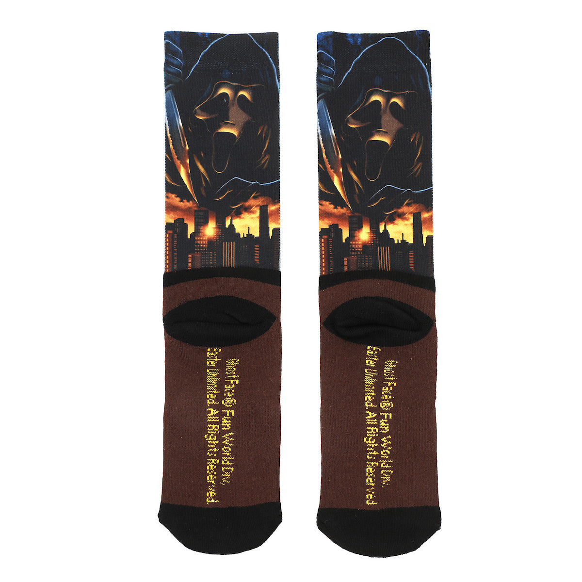 Ghostface Scary Character Art Men's Black Athletic Crew Socks