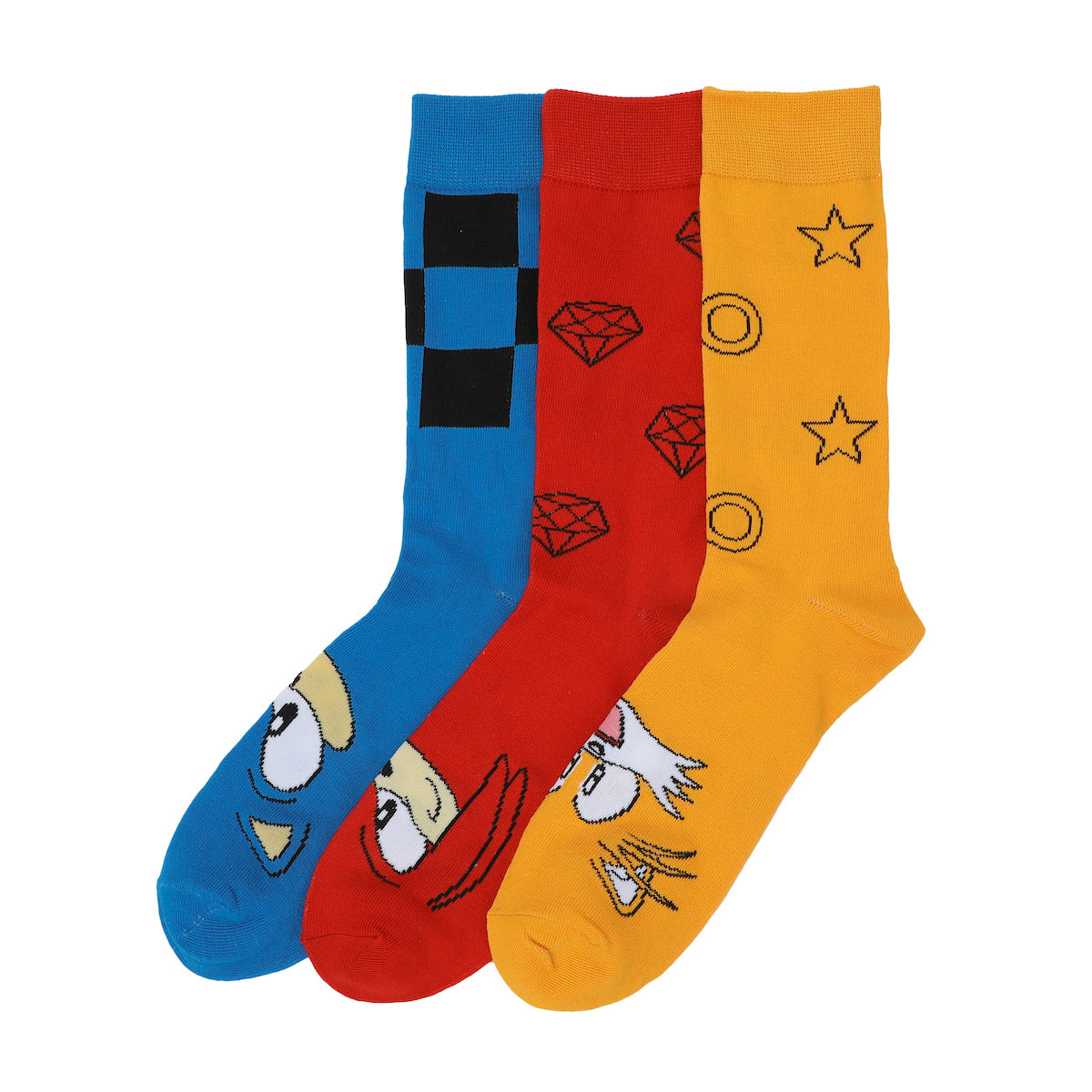 Sonic The Hedgehog Character Patterns 3-Pair Adult Casual Crew Socks