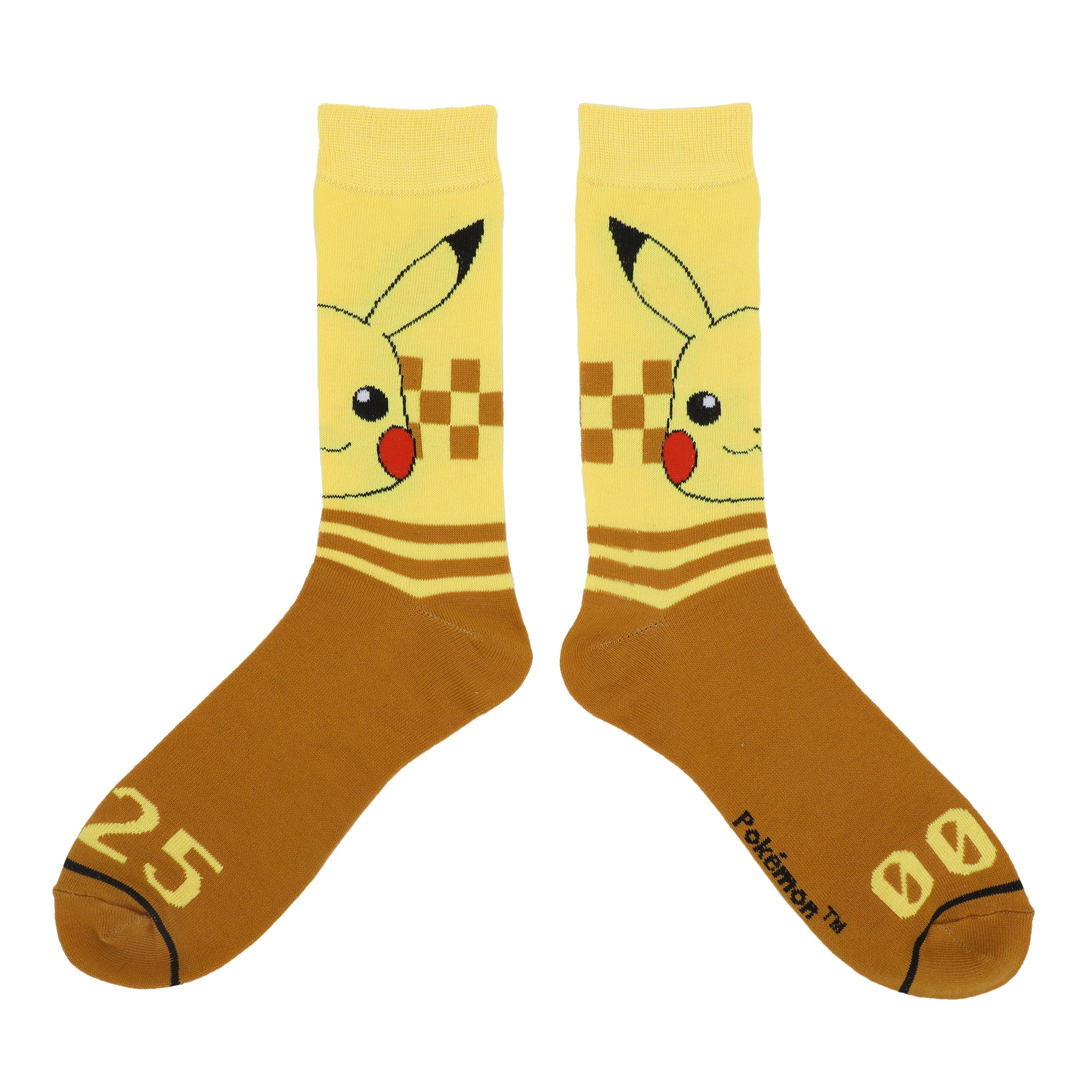 Pokemon Faces With Pokedex Numbers Men's 5-Pair Casual Crew Socks
