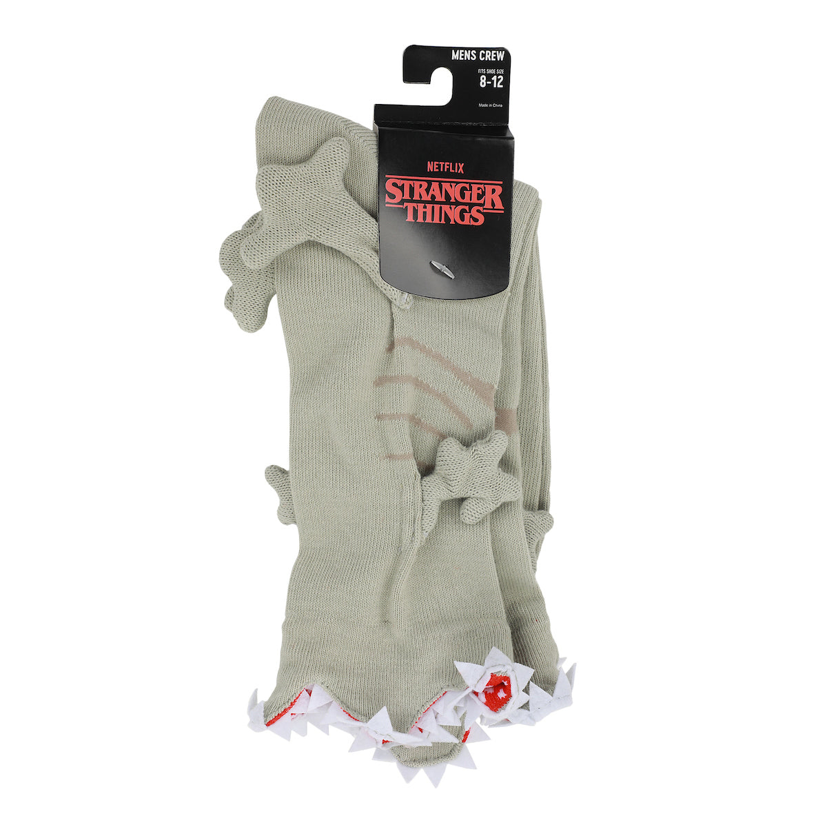 Stranger Things Demogorgon Adult Gray Novelty Crew Socks