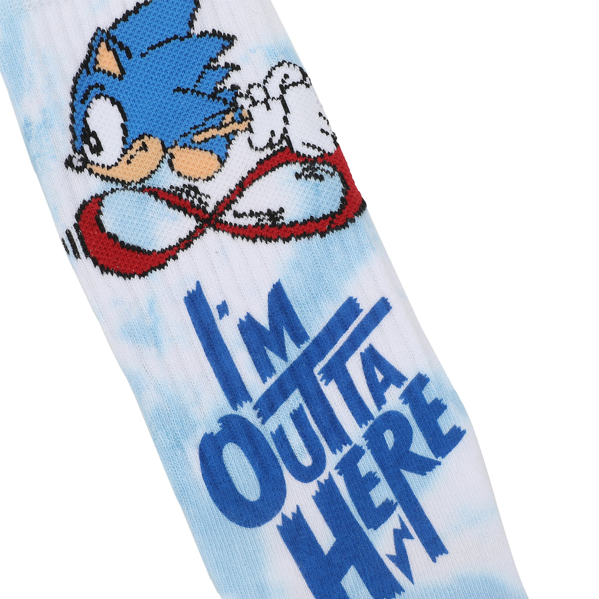 Sonic The Hedgehog I'm Outta Here Adult Tie-Dye Athletic Crew Socks