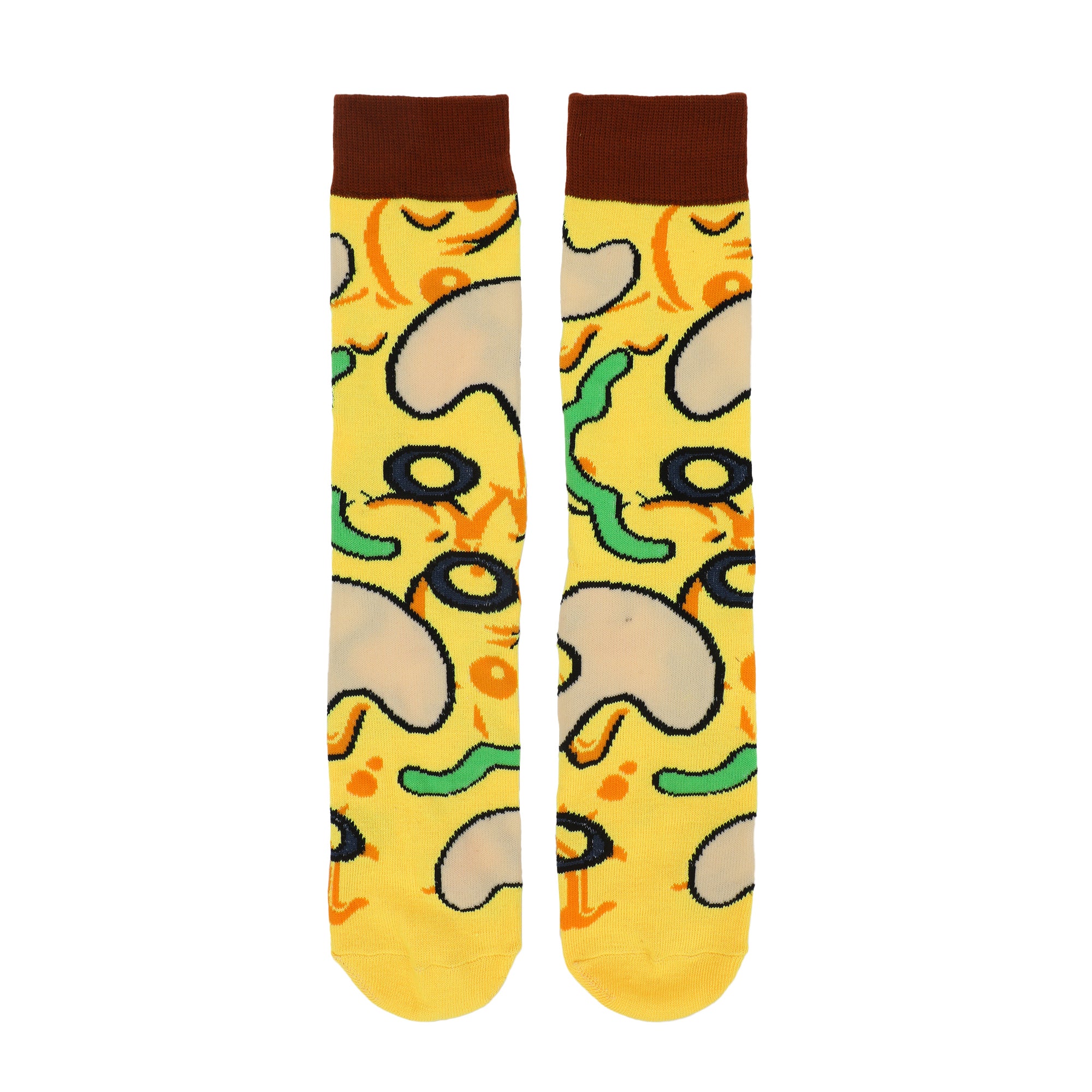 Adult Pizza Paradise Crew Socks 4-Pack - Deliciously Stylish Designs!-OSFA