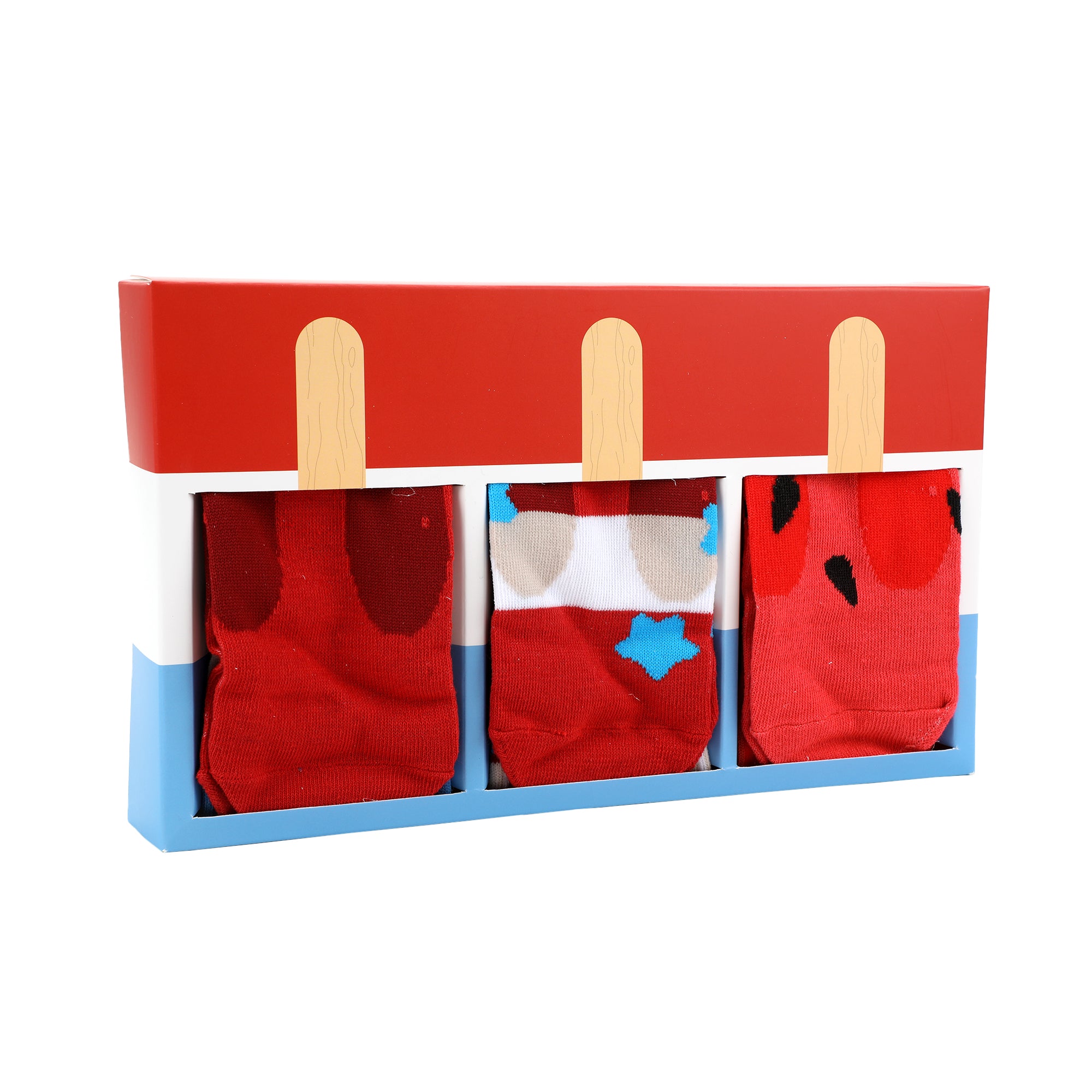 Ice Cream Truck Treats 3-Pair Men's Casual Crew Socks-OSFA