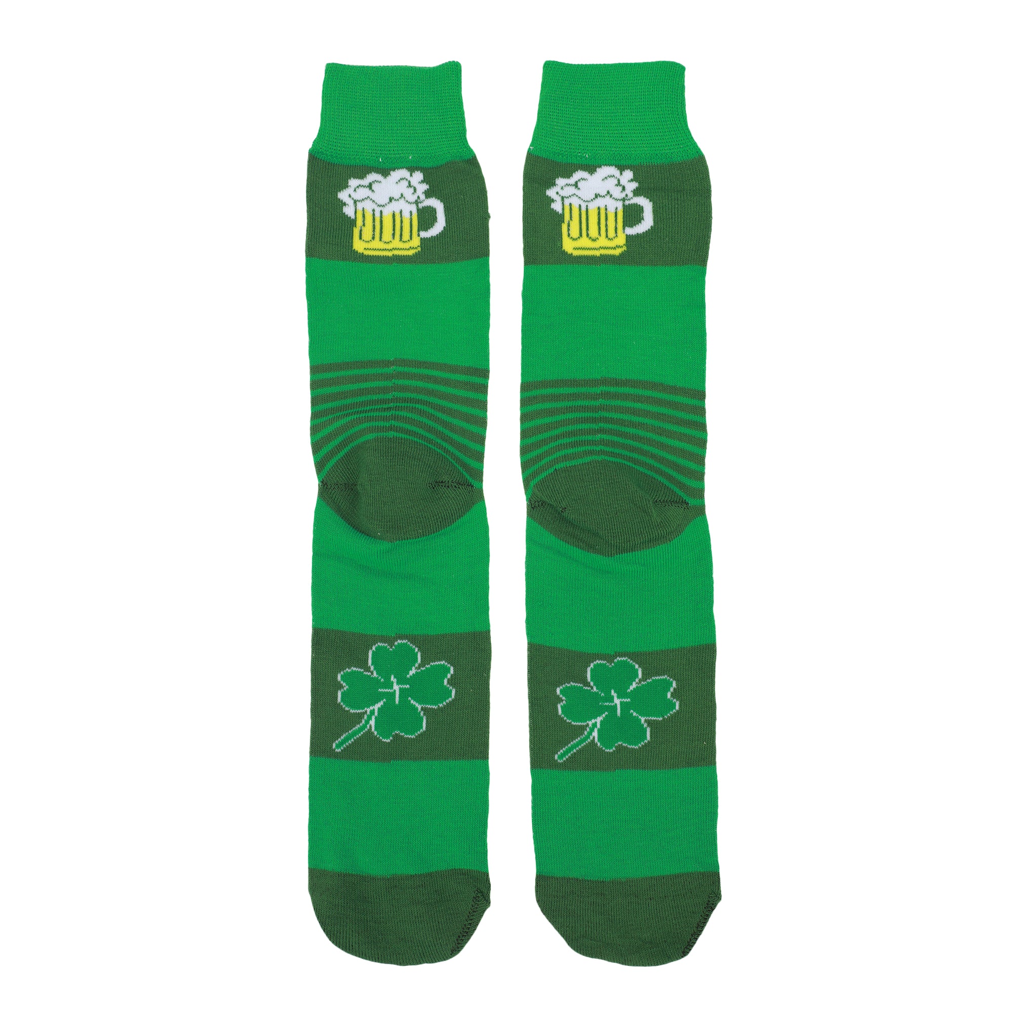 St. Patrick's Day Foaming Mugs & Tuxedo Men's 2-Pair Casual Crew Socks