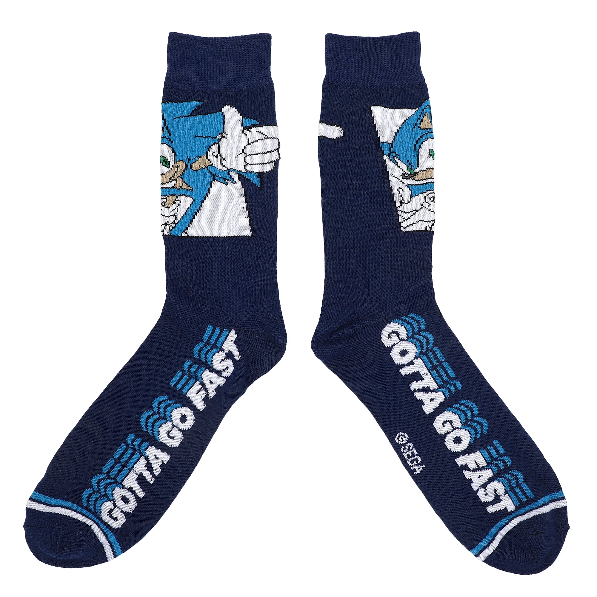 Sonic The Hedgehog Character Art Adult 5-Pair Casual Crew Socks-OSFA