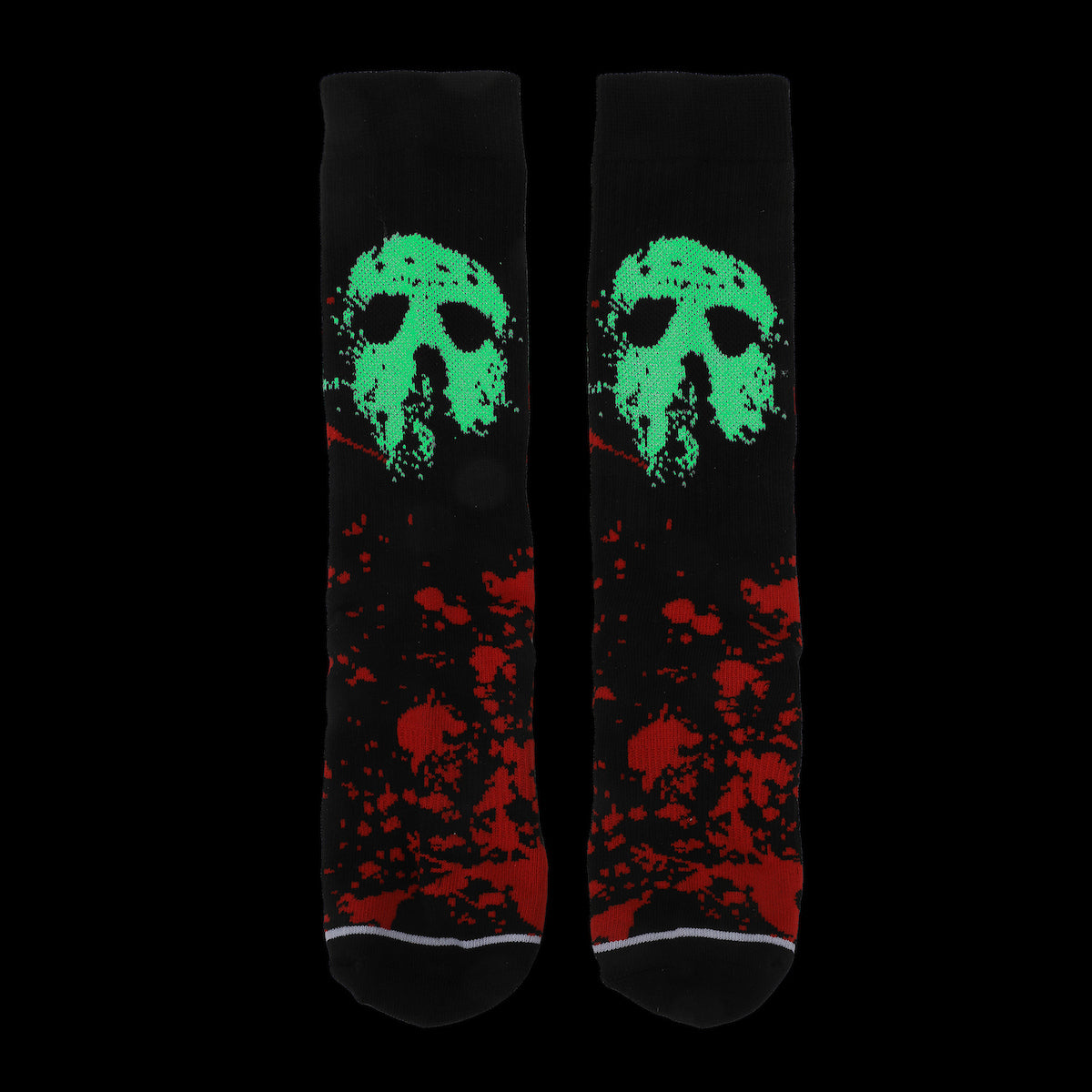 Friday The 13th Jason Mask Men's 3-Pair Pack Glow-In-The-Dark Athletic Crew Socks