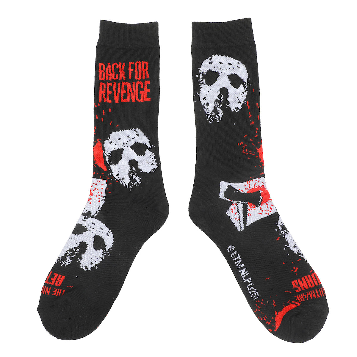 Friday The 13th Jason Mask Men's 3-Pair Pack Glow-In-The-Dark Athletic Crew Socks