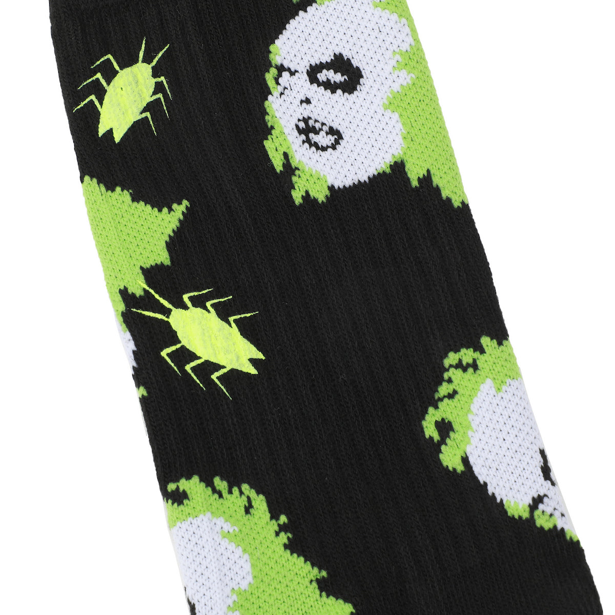 Beetlejuice Color-Changing Betelgeuse Print Men's Black Athletic Crew Socks