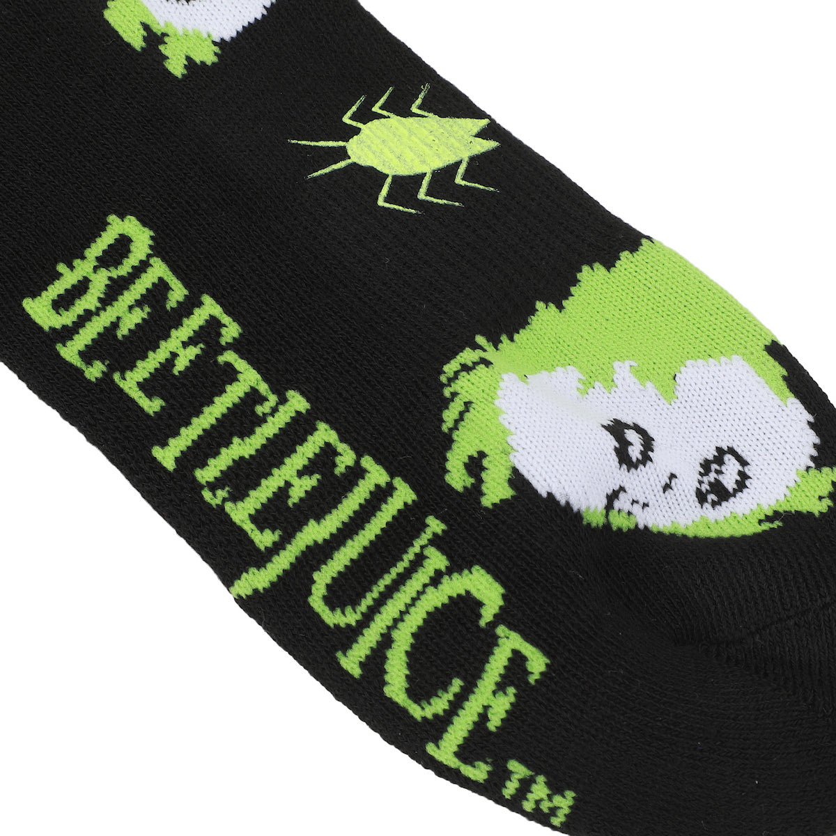 Beetlejuice Color-Changing Betelgeuse Print Men's Black Athletic Crew Socks