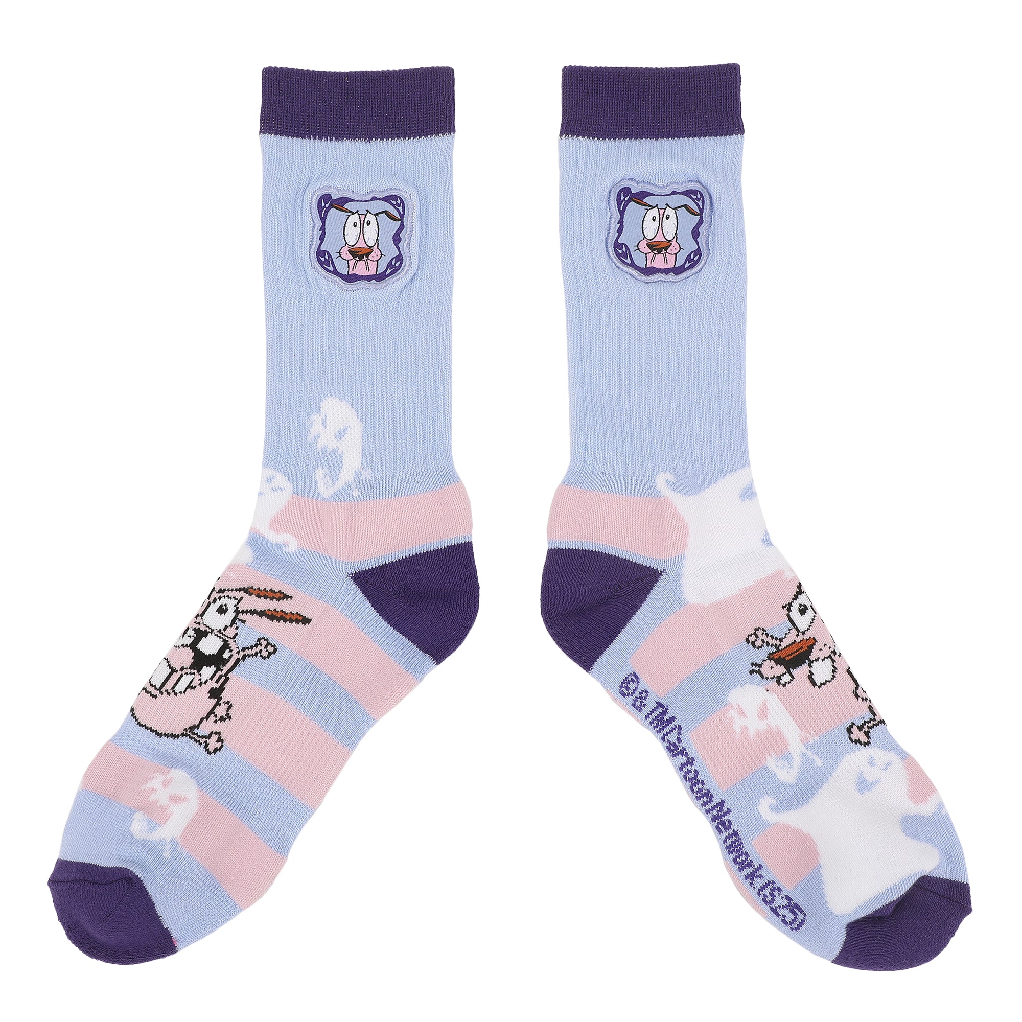 Courage The Cowardly Dog Courage Woven Patch Mens Athletic Crew Socks