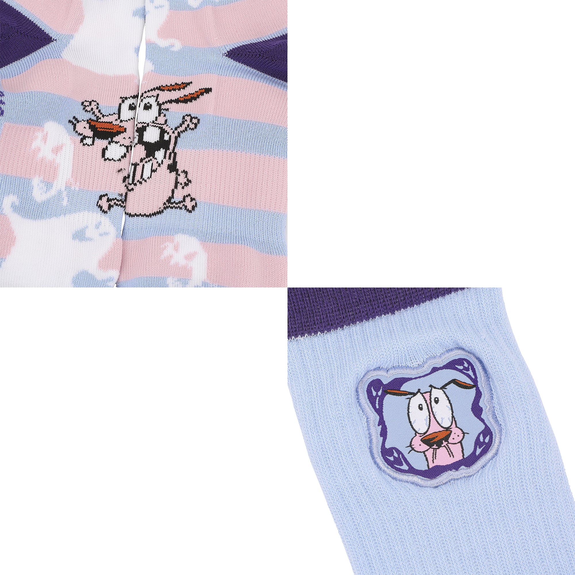 Courage The Cowardly Dog Courage Woven Patch Mens Athletic Crew Socks