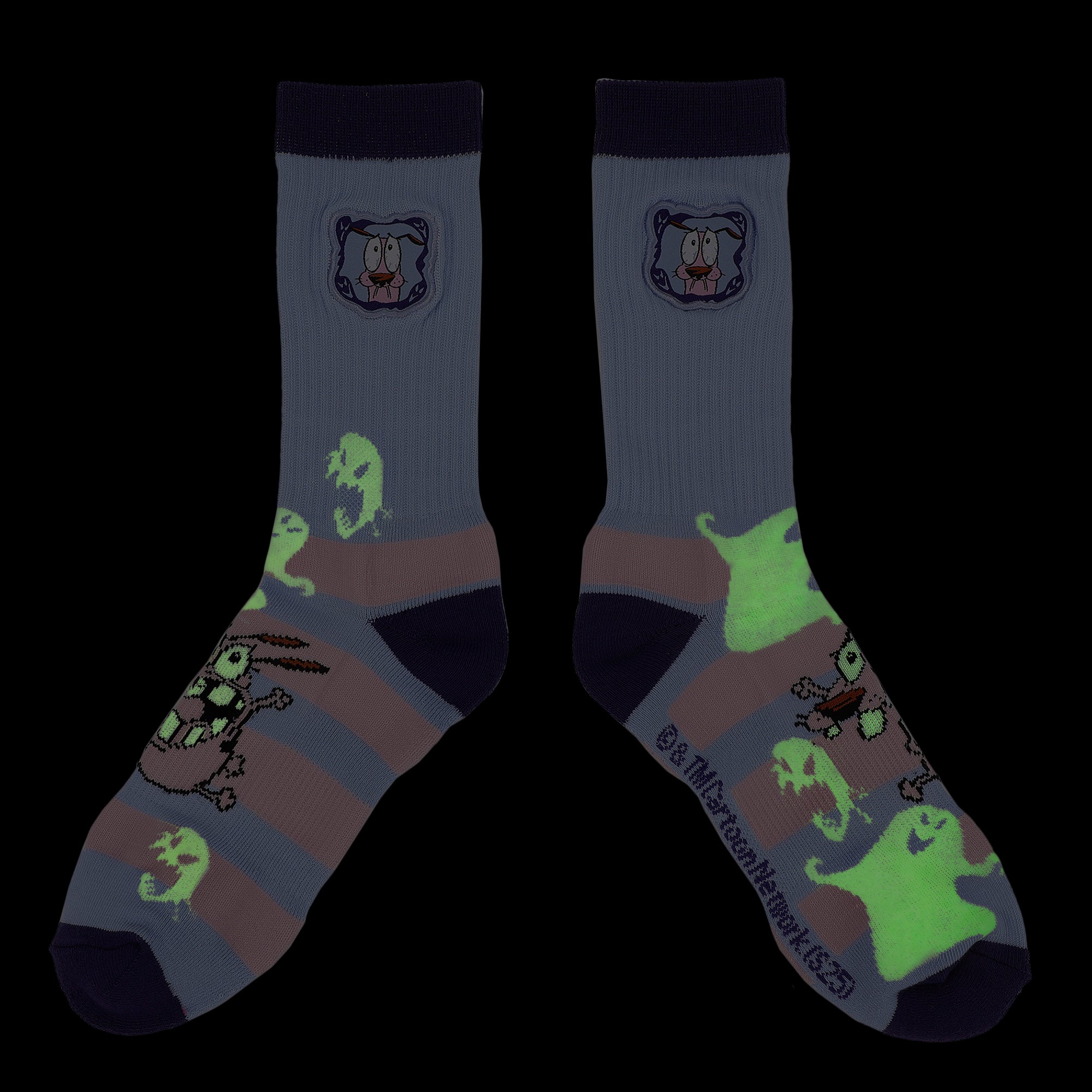 Courage The Cowardly Dog Courage Woven Patch Mens Athletic Crew Socks