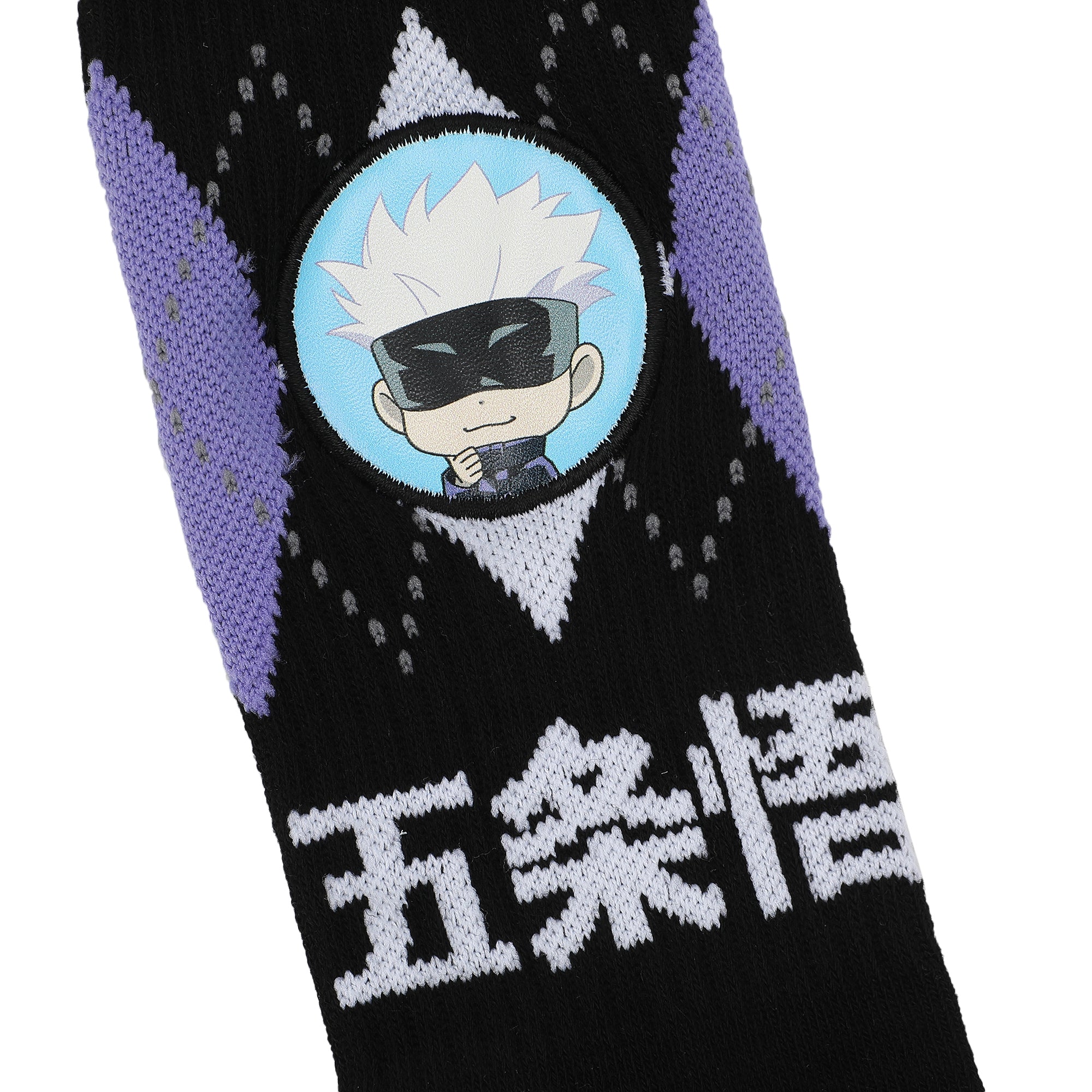 Jujutsu Kaisen Chibi Satoru Gojo Adult Black Athletic Crew Socks-OSFA