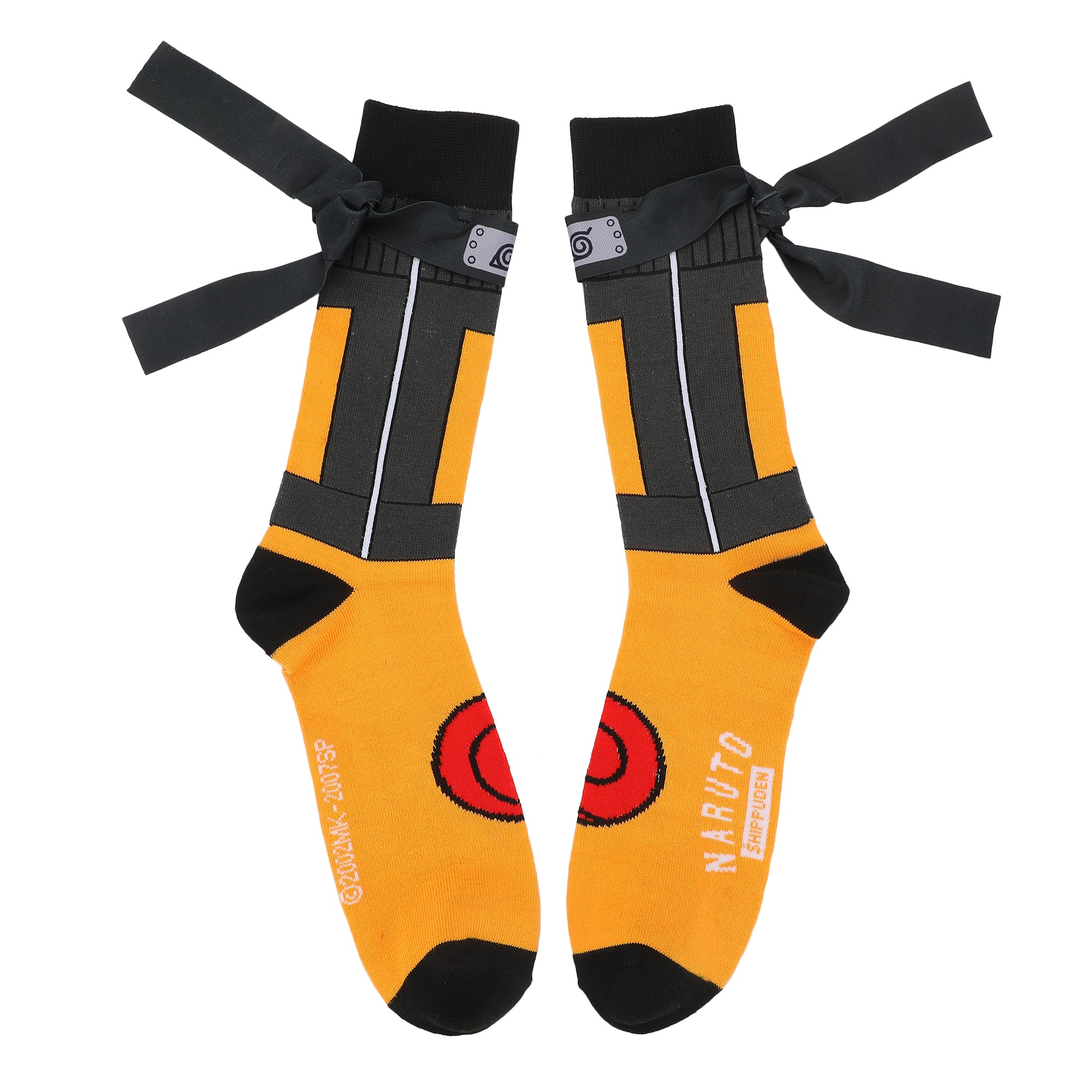 Naruto Shippuden Naruto Outfit Men's Casual Crew Socks With Attached Novelty Headbands