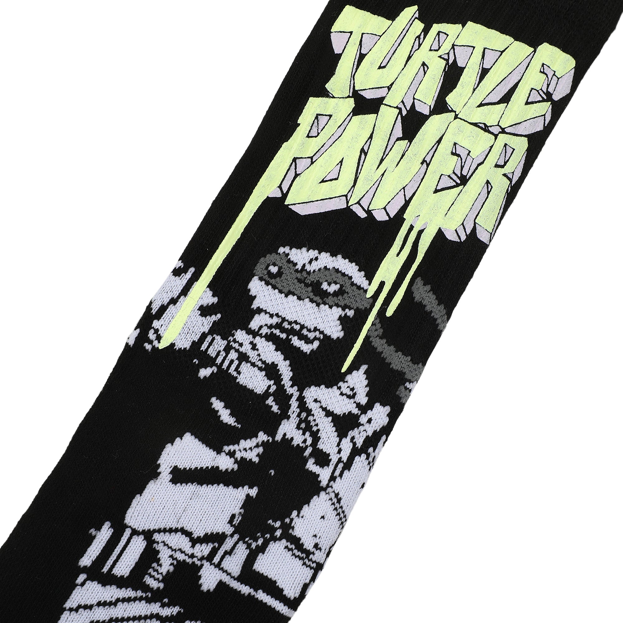 Teenage Mutant Ninja Turtles UV Color Change Turtle Power Men's Black Athletic Crew Sock