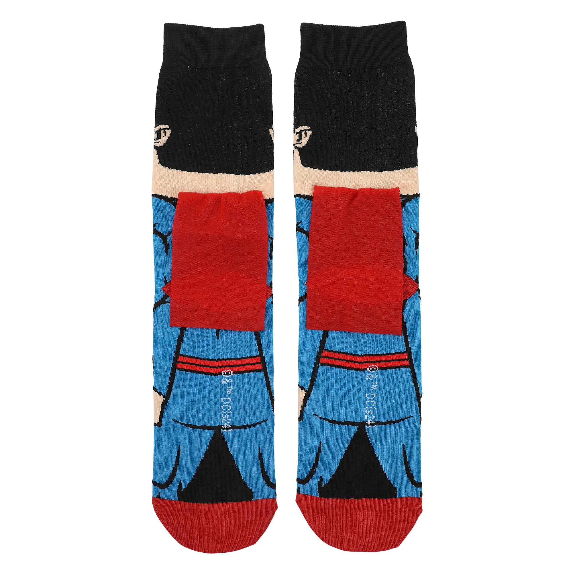 Superman Men's Casual Crew Socks With Cape Attachments