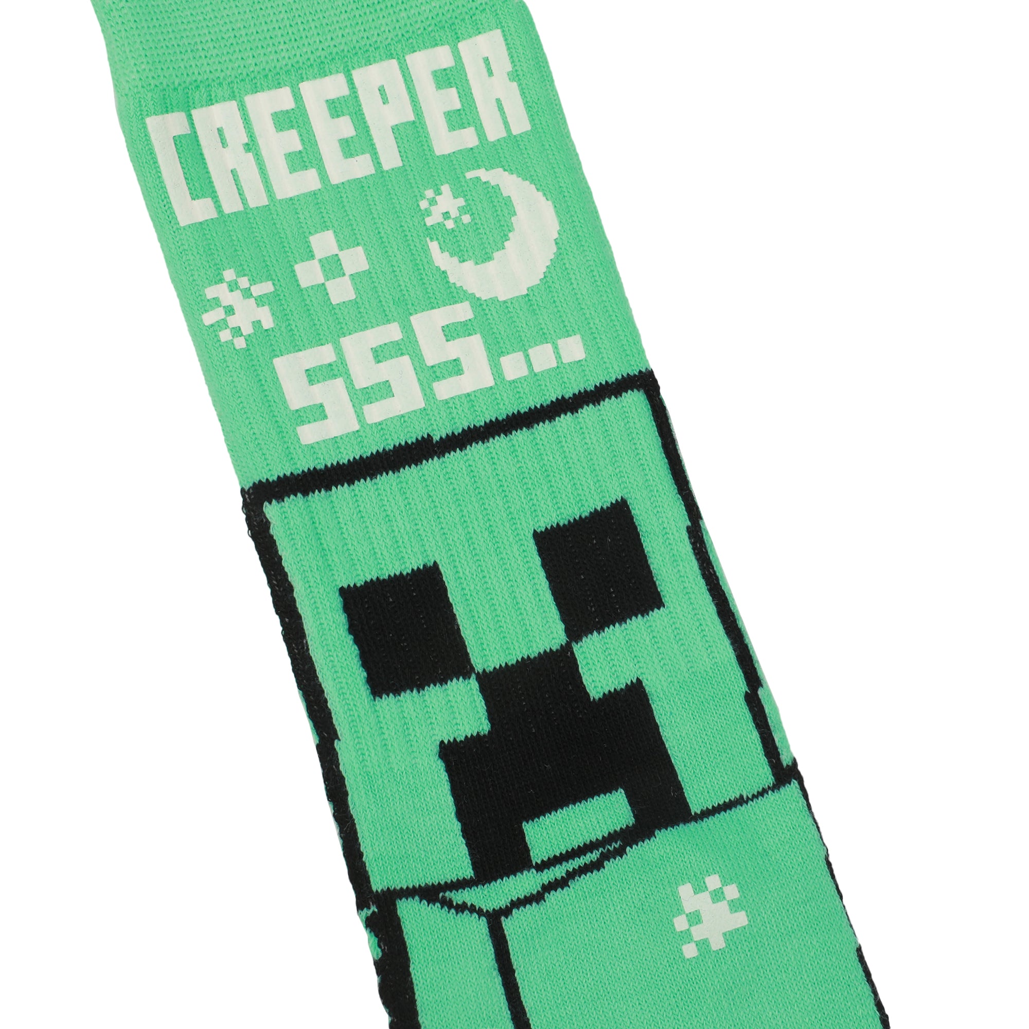 Minecraft Creeper UV Color Change Men's Black Athletic Crew Socks
