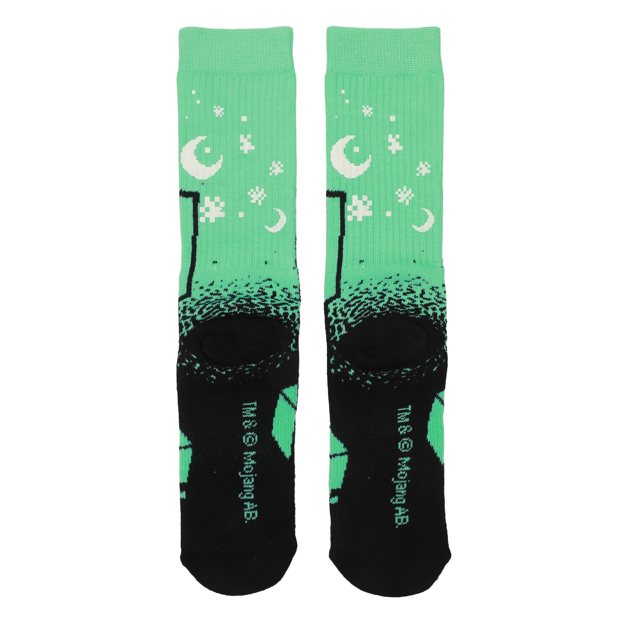 Minecraft Creeper UV Color Change Men's Black Athletic Crew Socks
