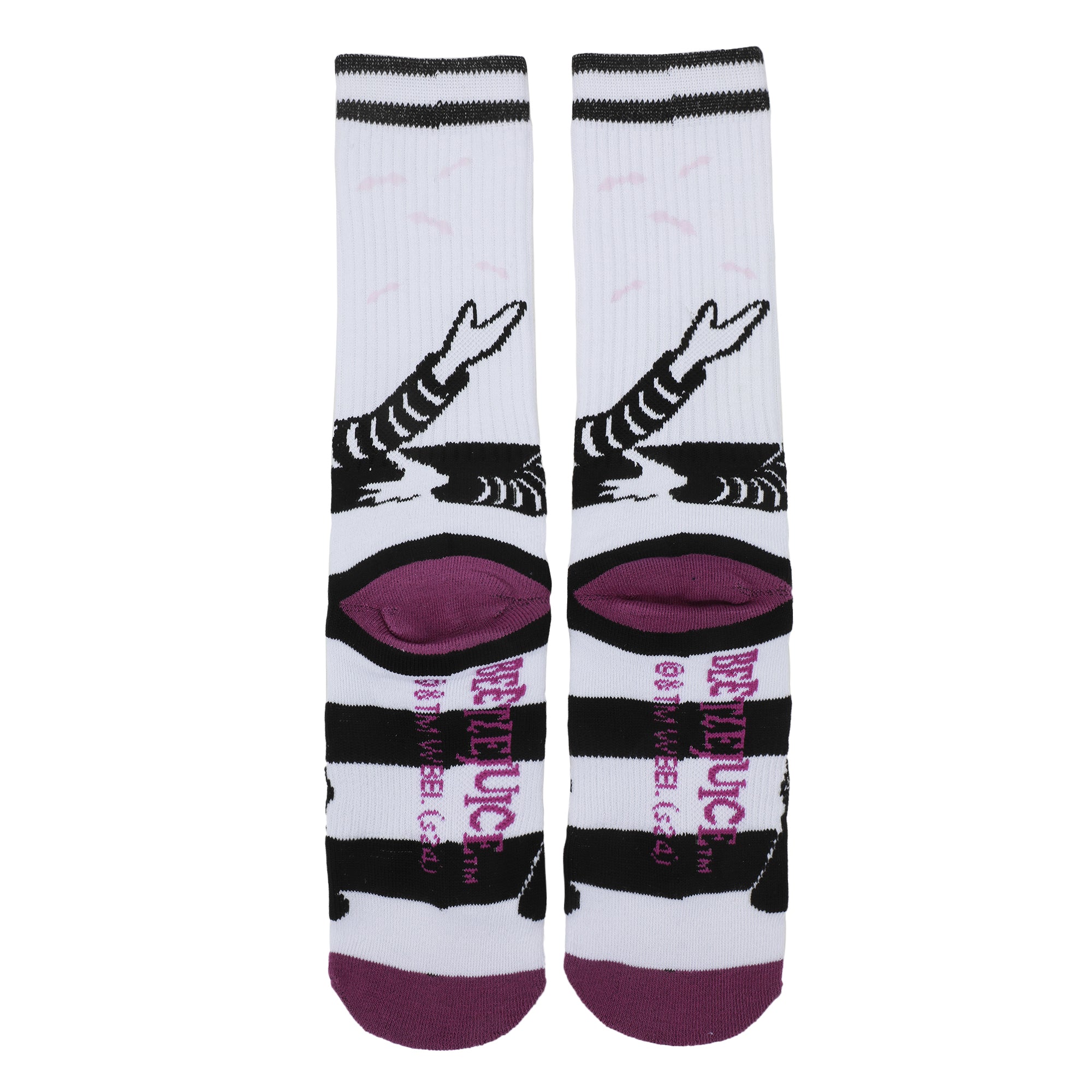 Beetlejuice UV Color Change Betelgeuse Adult White Athletic Crew Socks
