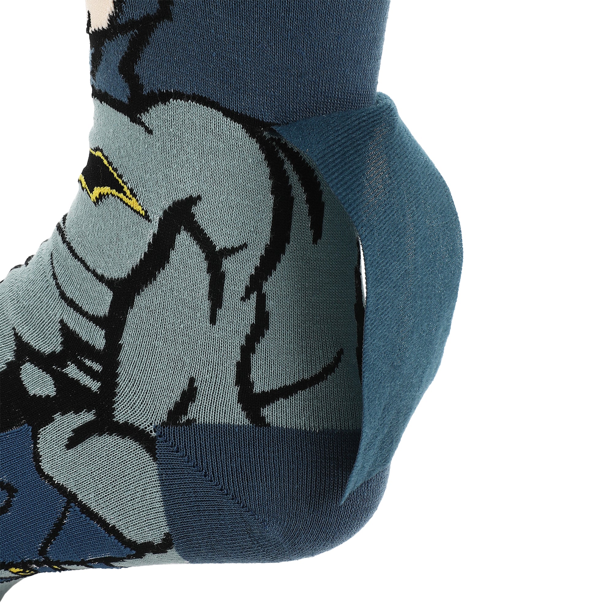 Batman Adult Gray Casual Crew Socks With Cape Attachments-OSFA