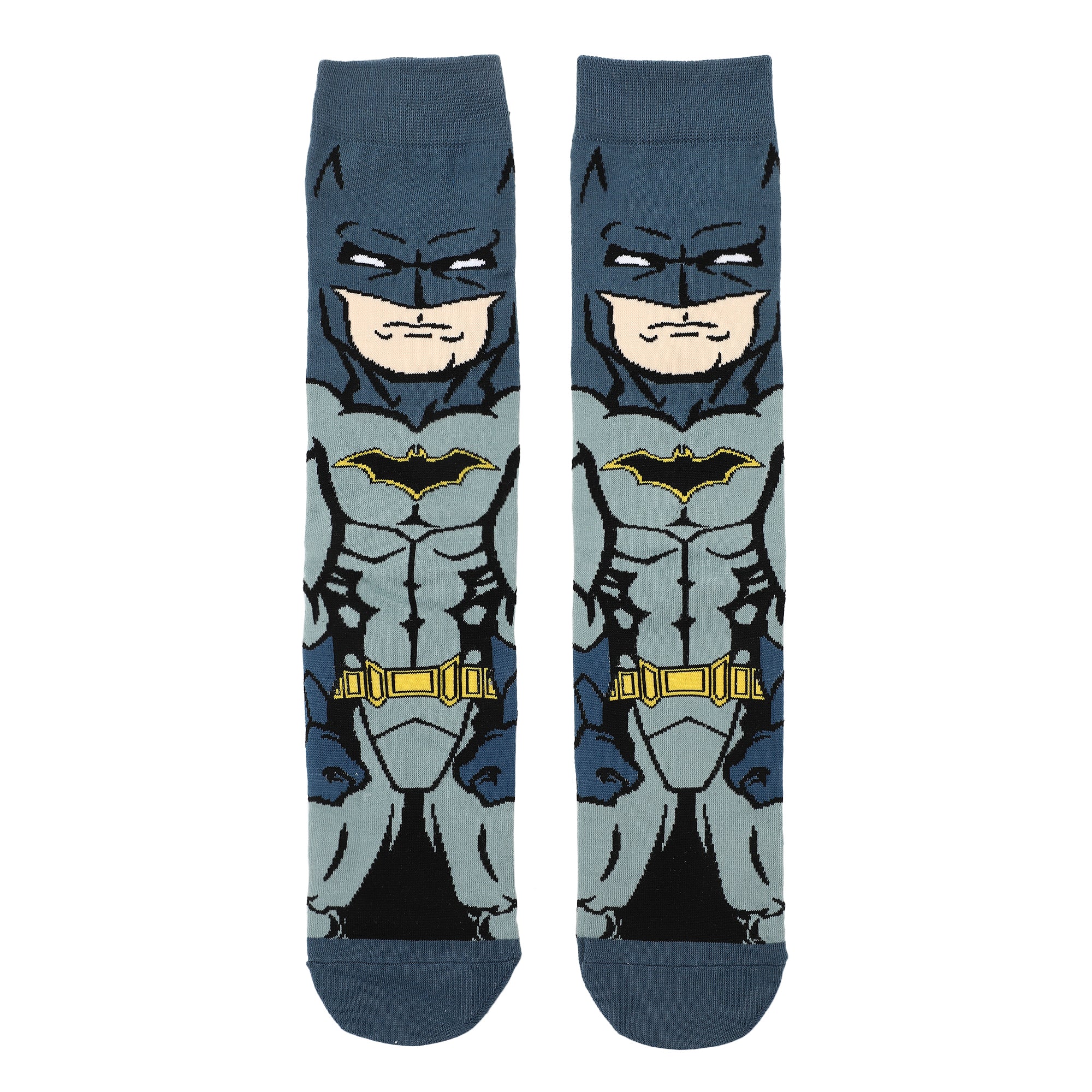 Batman Adult Gray Casual Crew Socks With Cape Attachments-OSFA