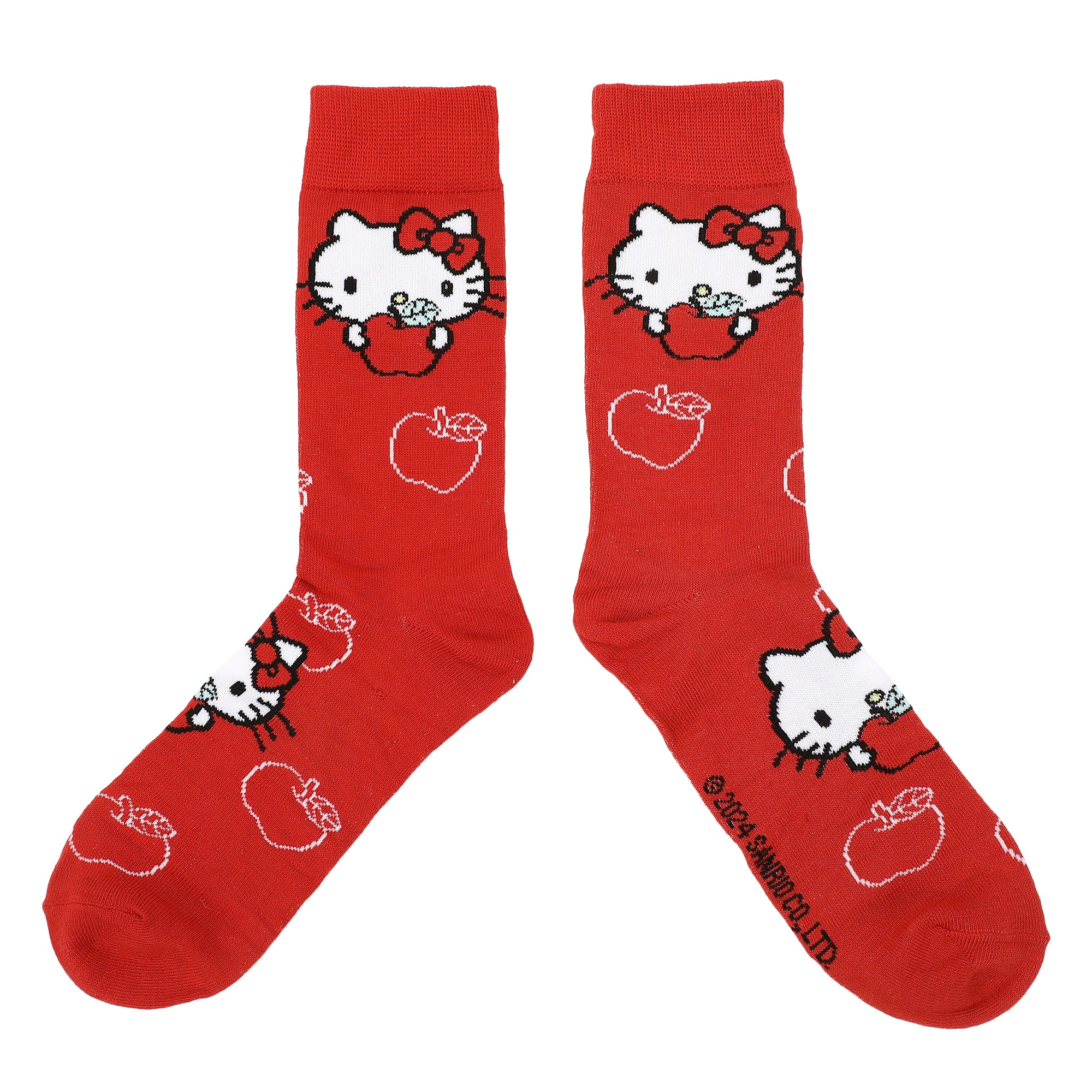 Hello Kitty Character Patterns Adult 4-Pack Casual Crew Socks-OSFA
