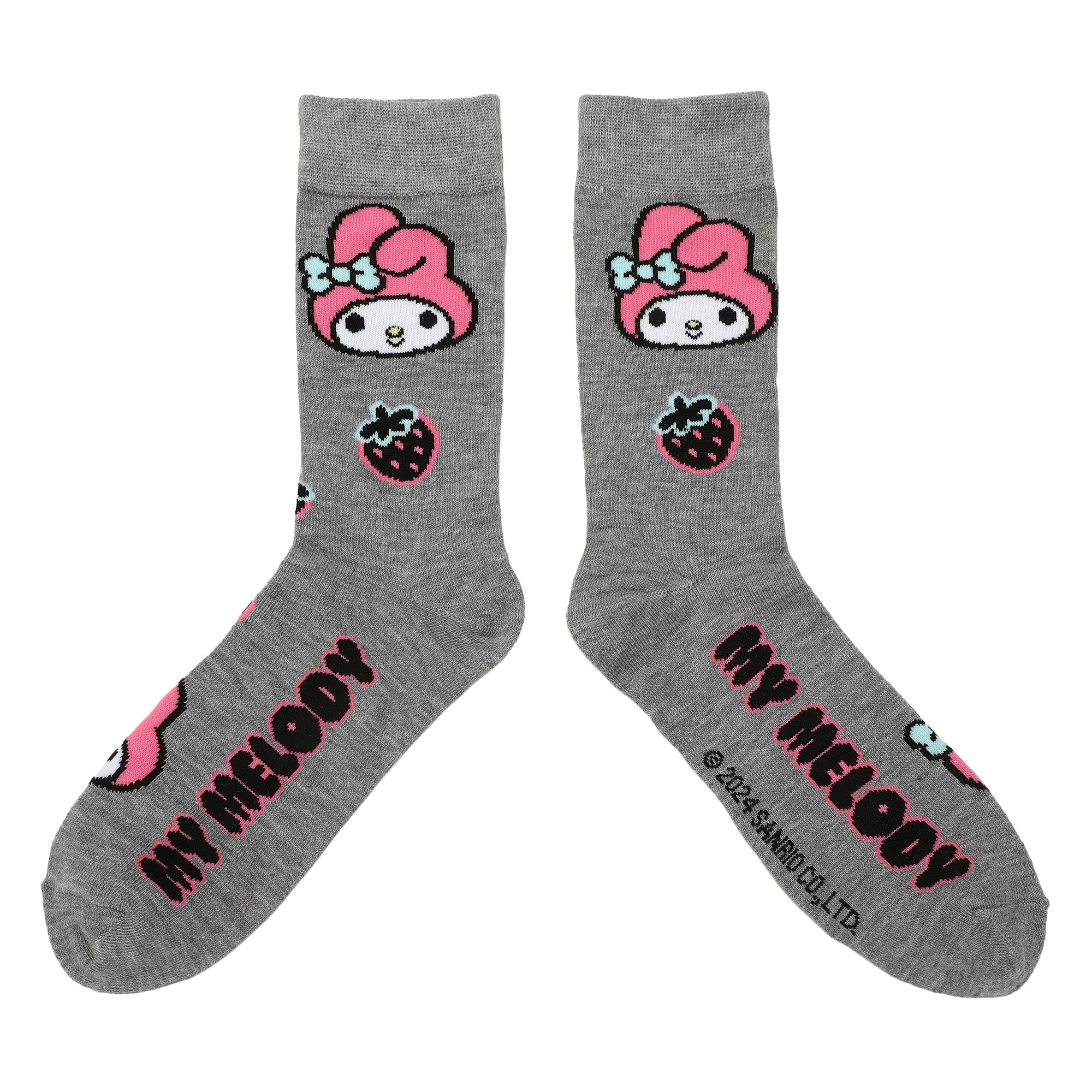 Hello Kitty Character Patterns Adult 4-Pack Casual Crew Socks-OSFA