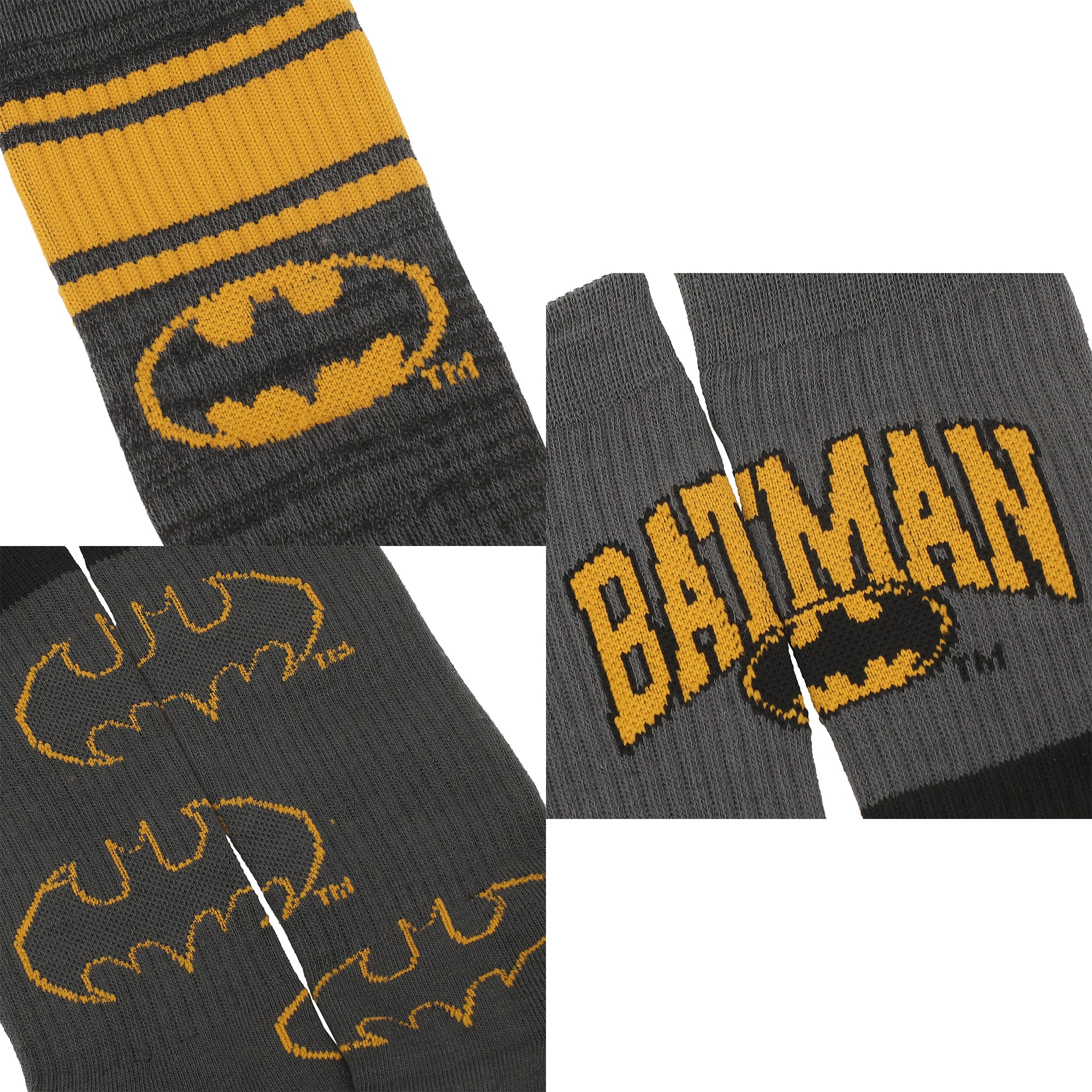 Batman Logo Play Mens Athletic Crew Socks 3 Pack