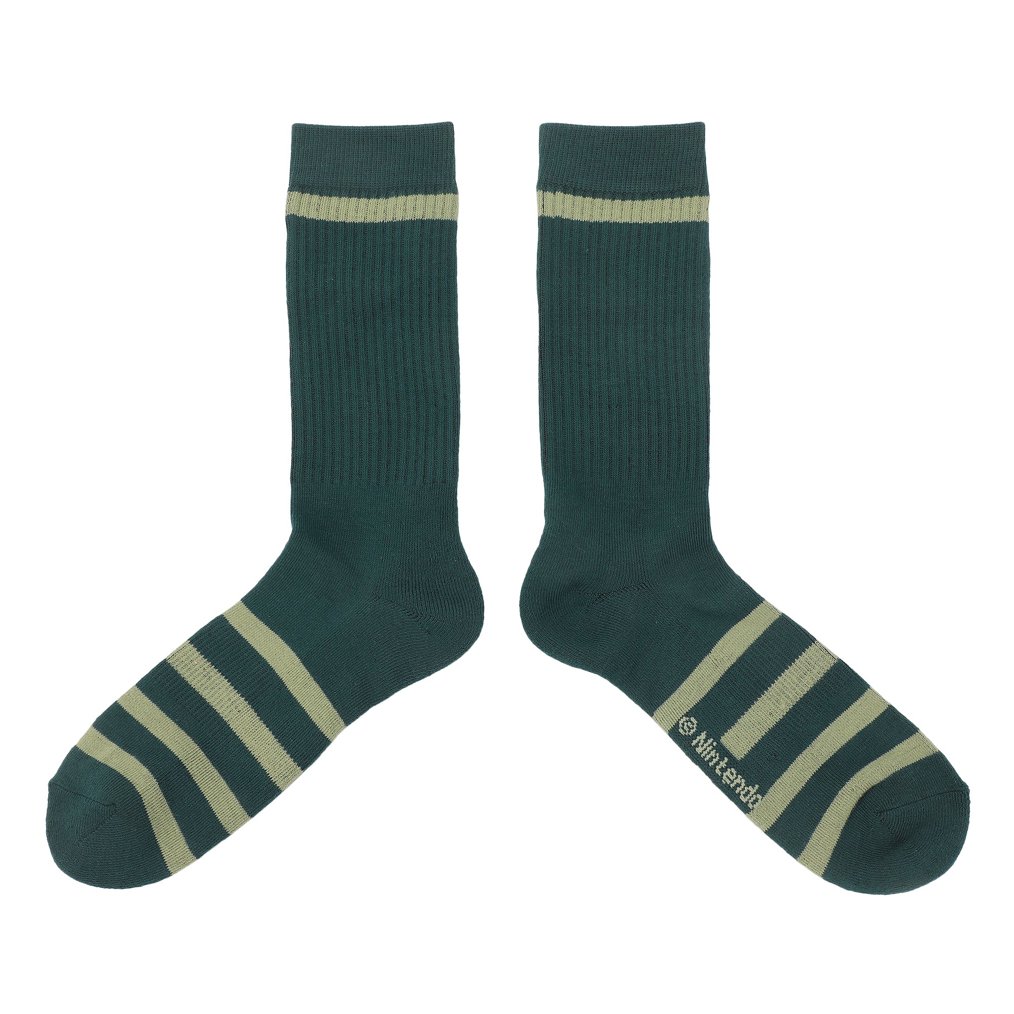 The Legend Of Zelda Embroidered Hylian Crest Men's Green Casual Crew Socks