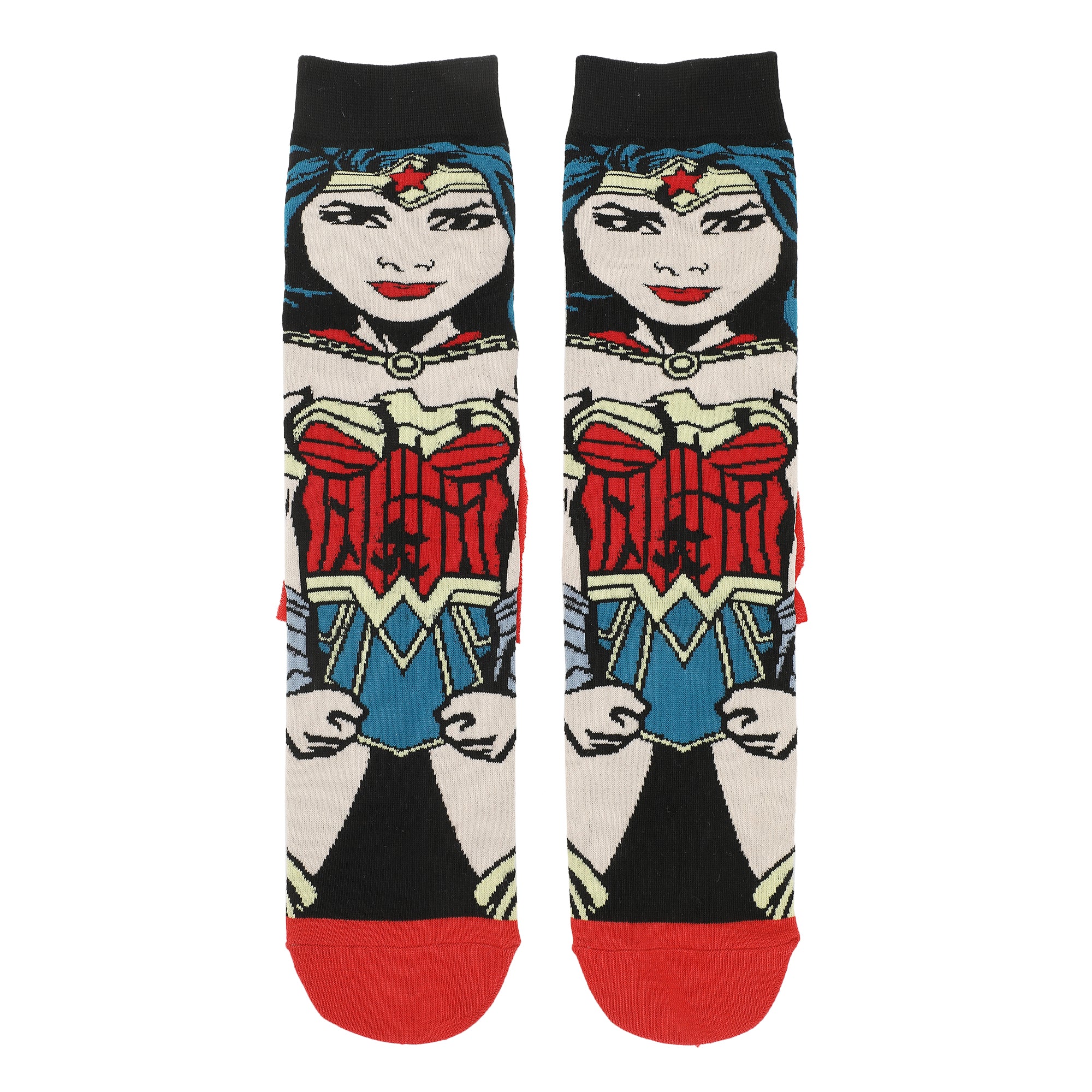 Wonder Women Adult Casual Crew Socks With Cape Attachments -OSFA