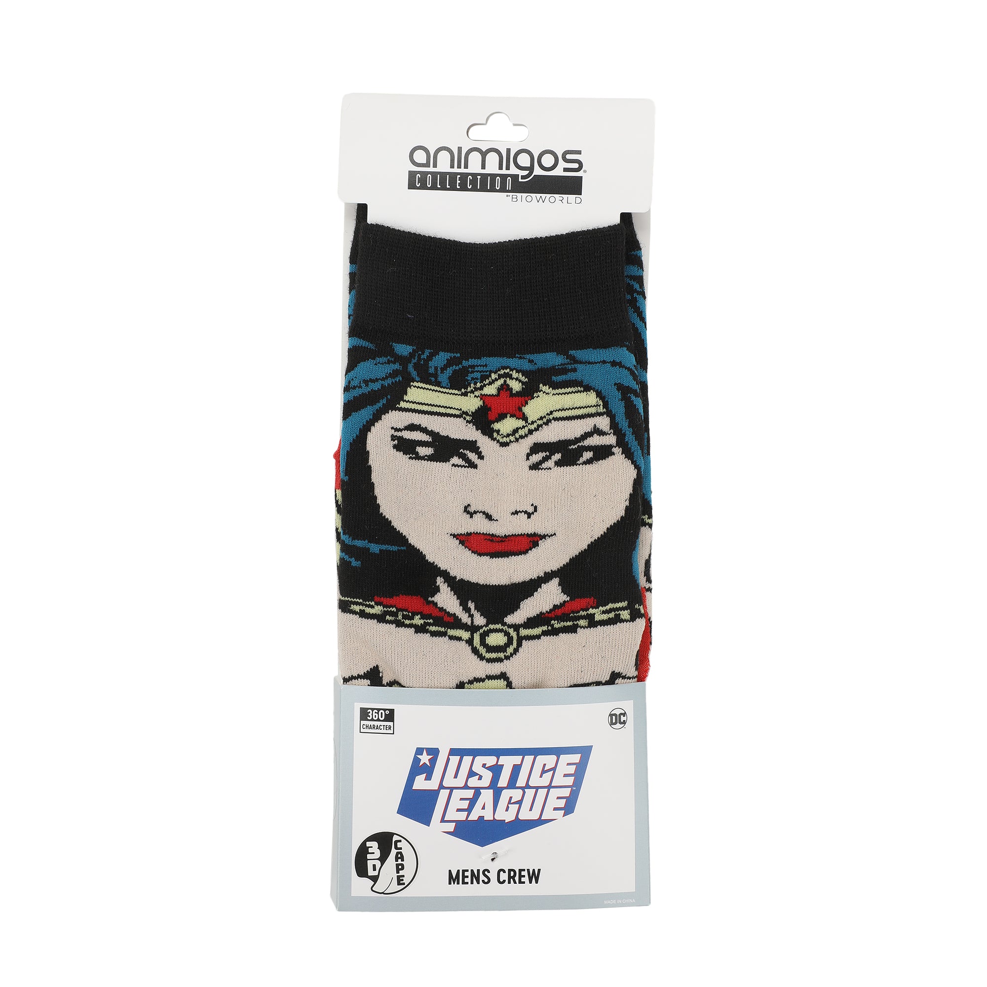 Wonder Women Adult Casual Crew Socks With Cape Attachments -OSFA