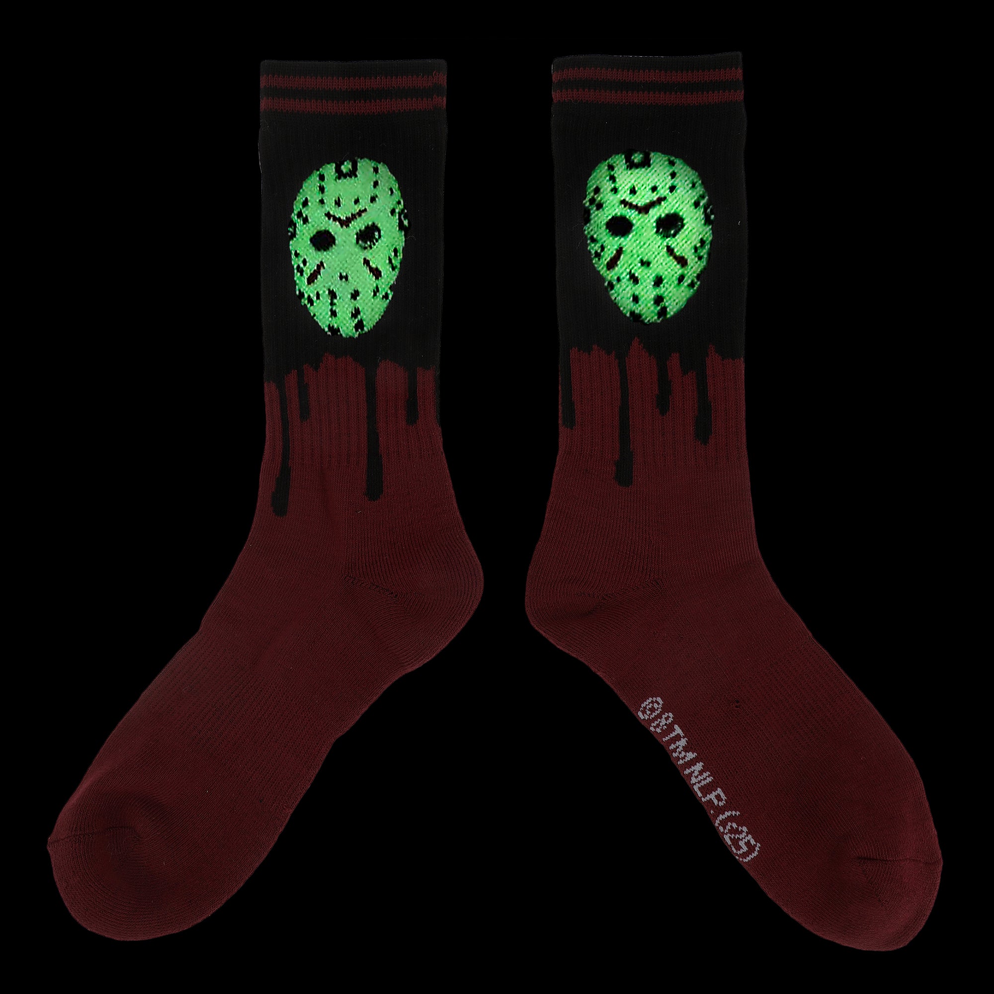 Friday The 13Th Black Light Jason Mask Mens Athletic Crew Socks