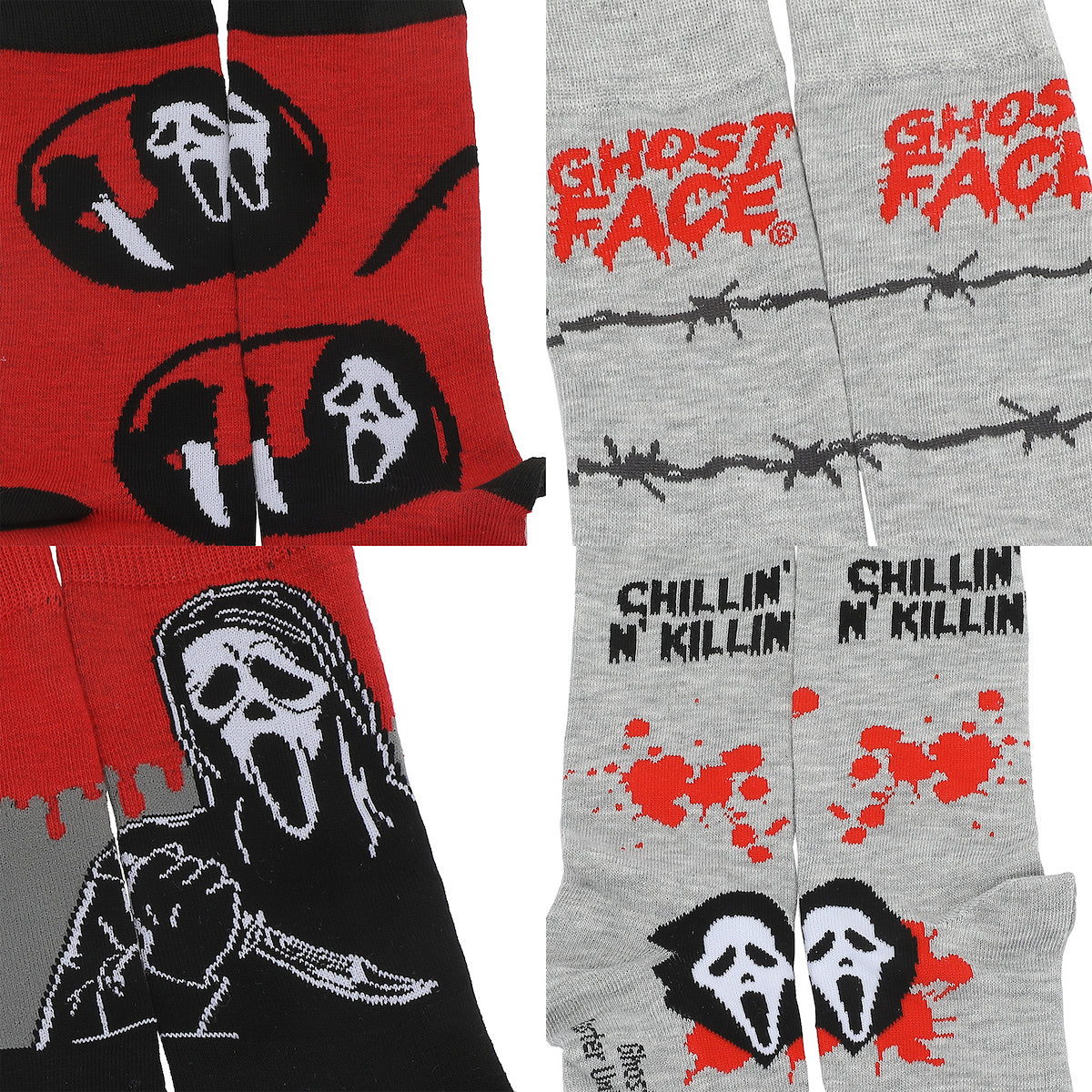 Ghostface You Like Horror Movies? Character Art And Icons Men's 5-Pack Casual Crew Socks