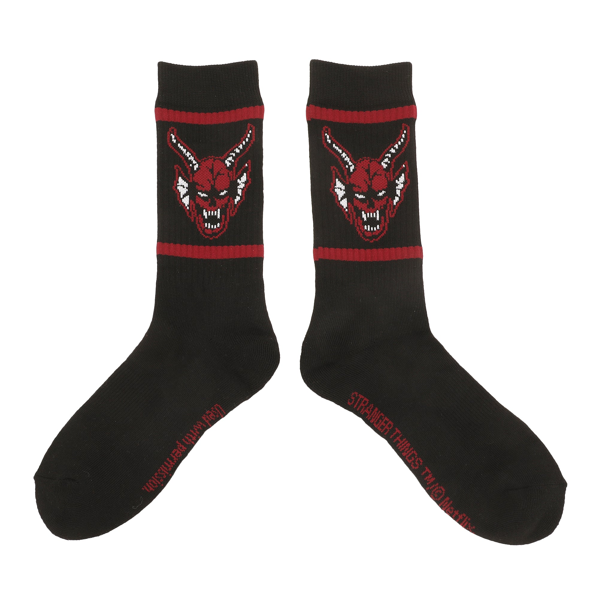 Stranger Things Hellfire Club Stripes Mens Athletic Crew Socks