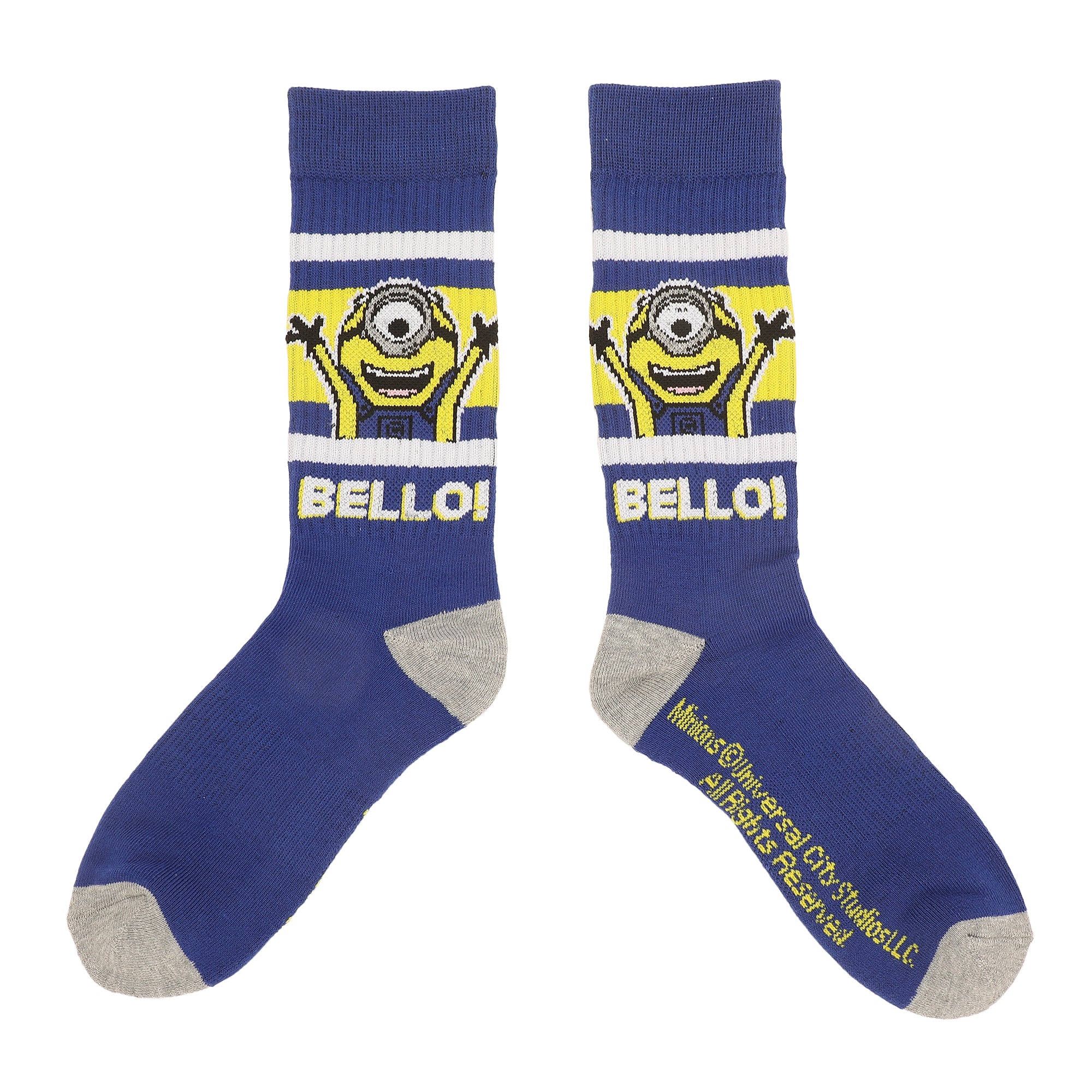 Minions Minion Bello Mens Athletic Crew Socks