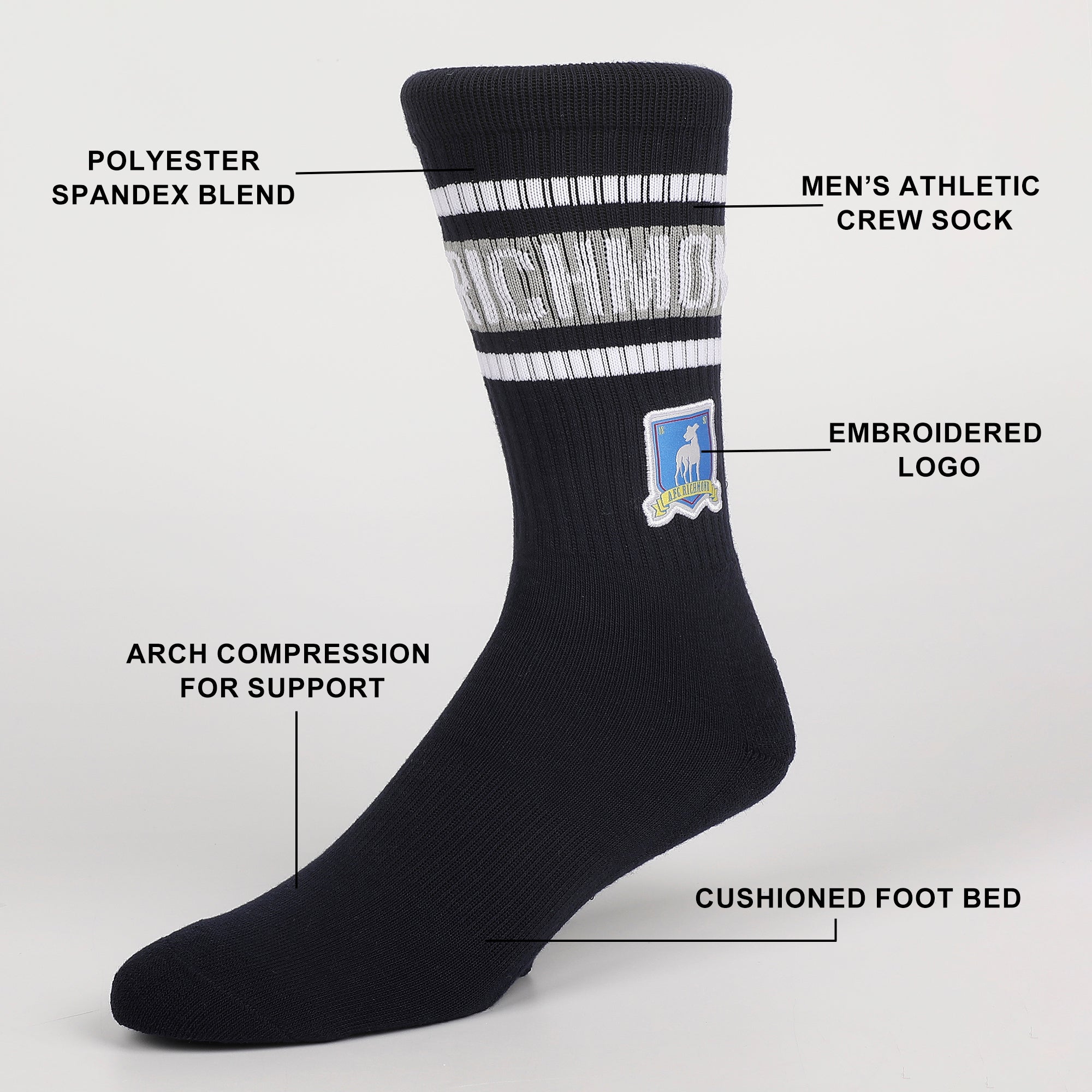 Ted Lasso AFC Richmond Mens Athletic Crew Sock