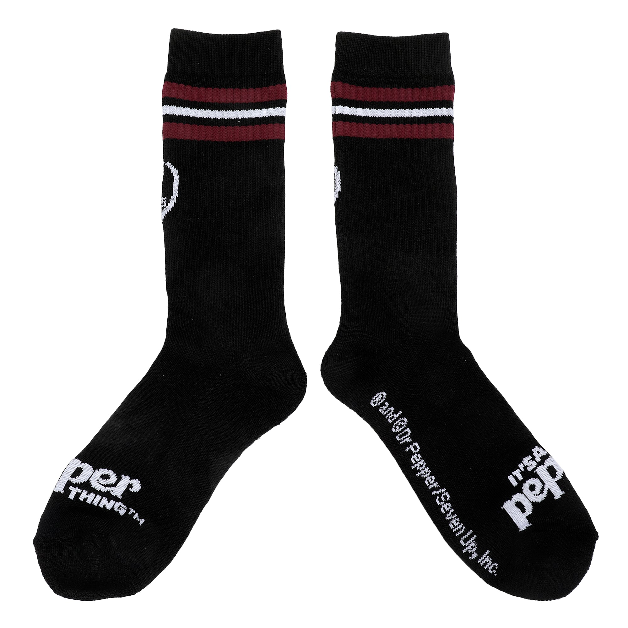 Dr Pepper Classic Logo Black Men's Athletic Crew Socks