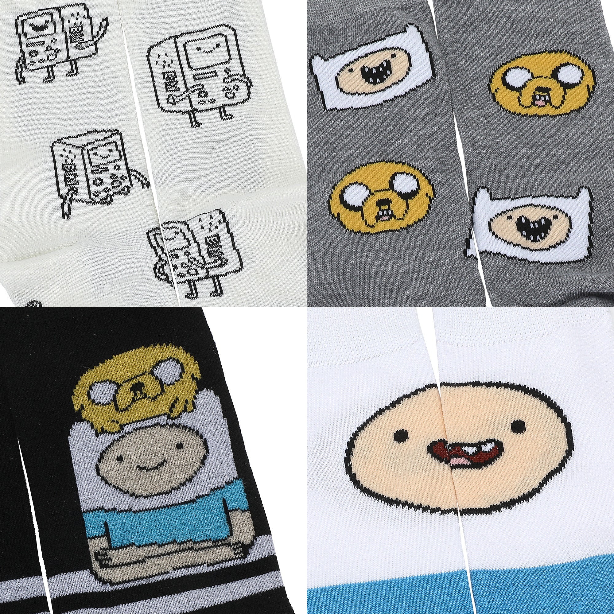 Adventure Time Finn Jake & BMO Men’s 5-Pair Pack Crew Socks