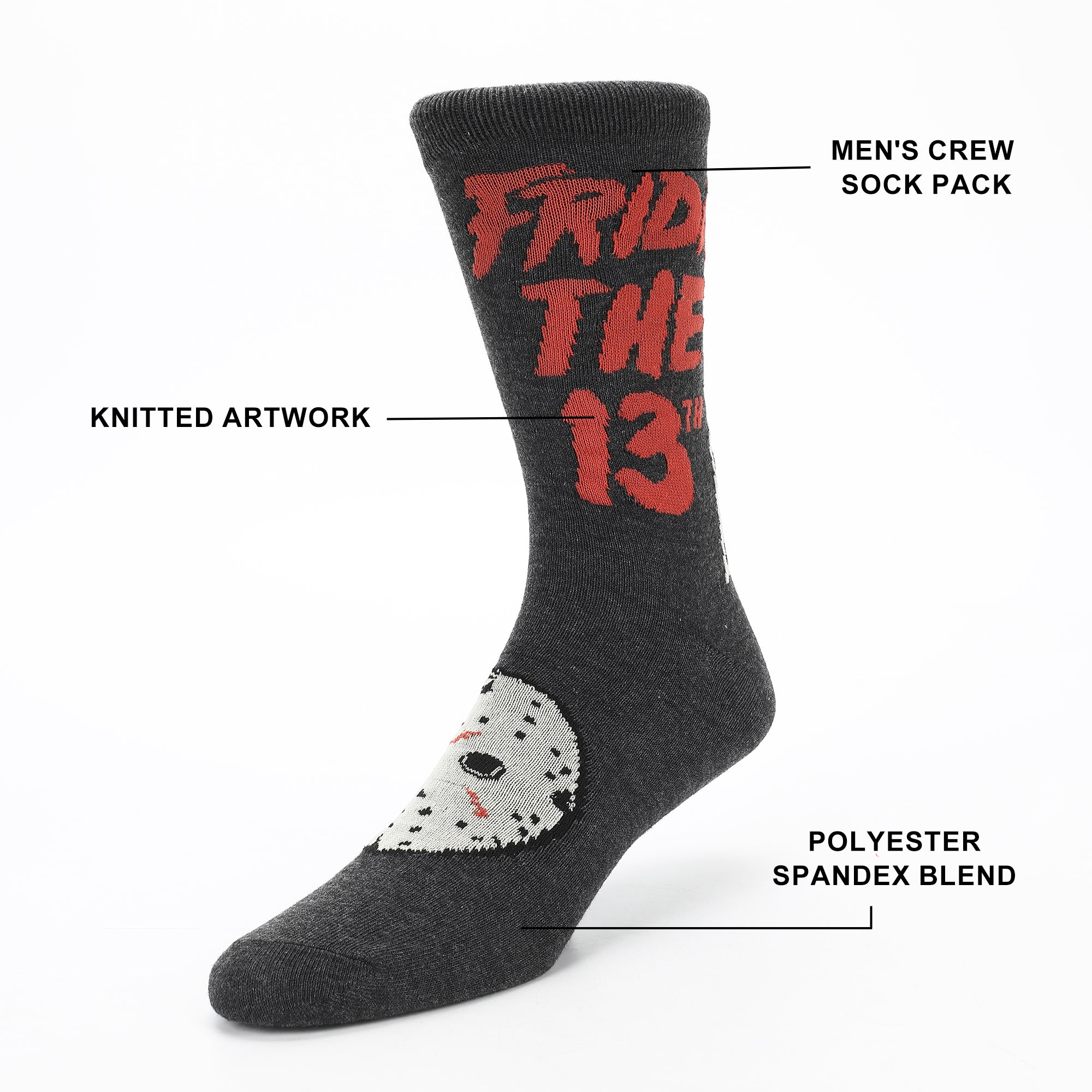 Friday The 13th Camp Crystal Lake 5 Pack Crew Socks