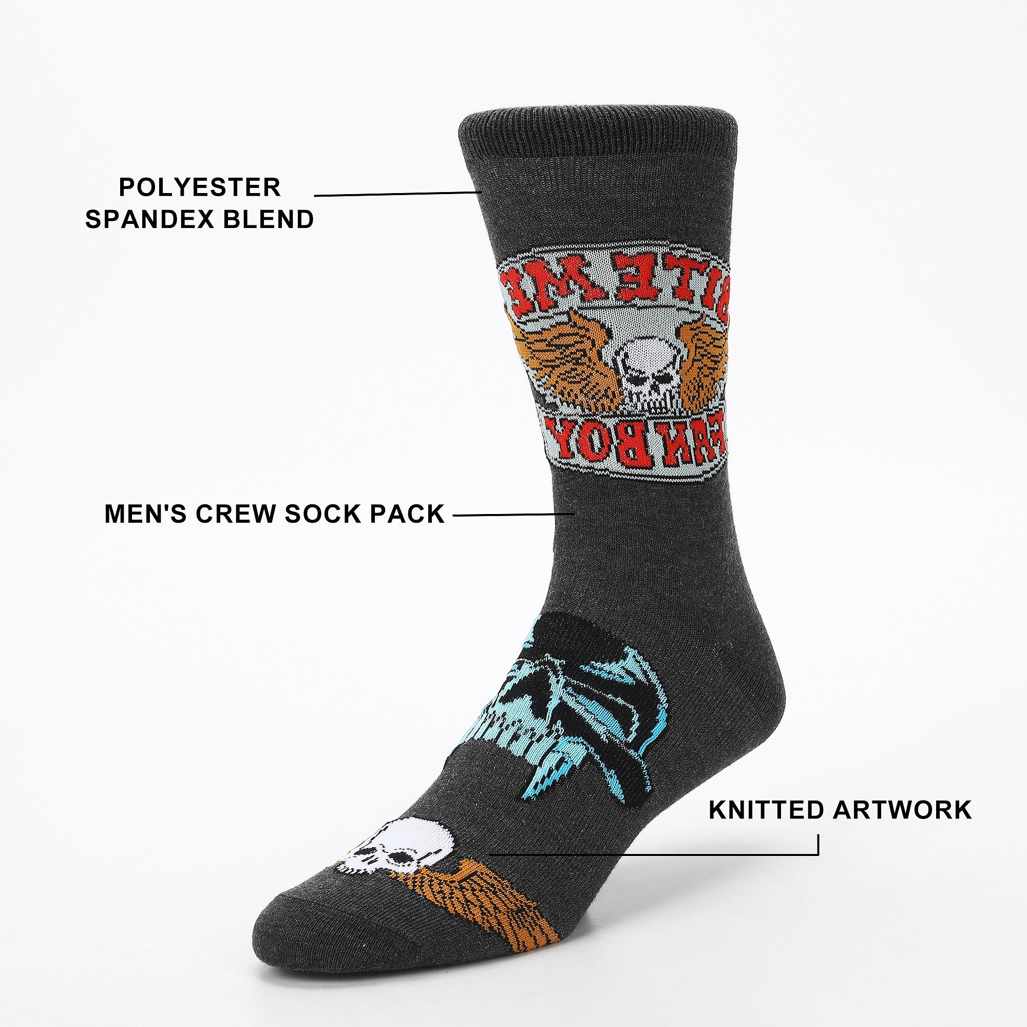 The Justice League Lobo Men's Novelty Crew Socks (Pack of 5)