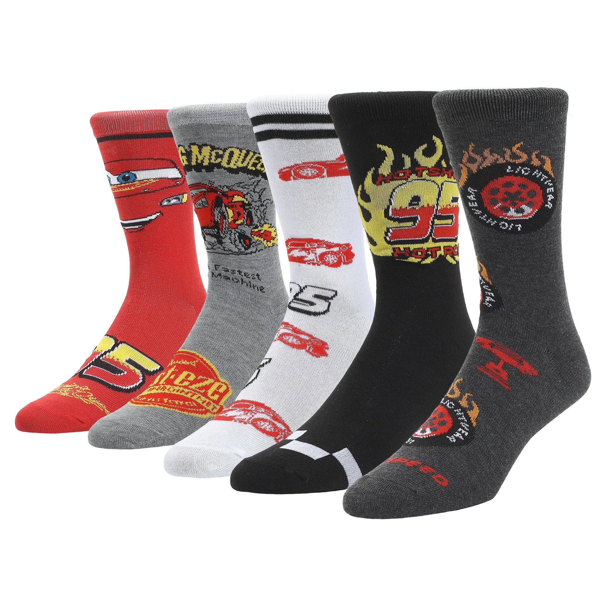 Cars Lightning McQueen Crew Sock for Adult Men