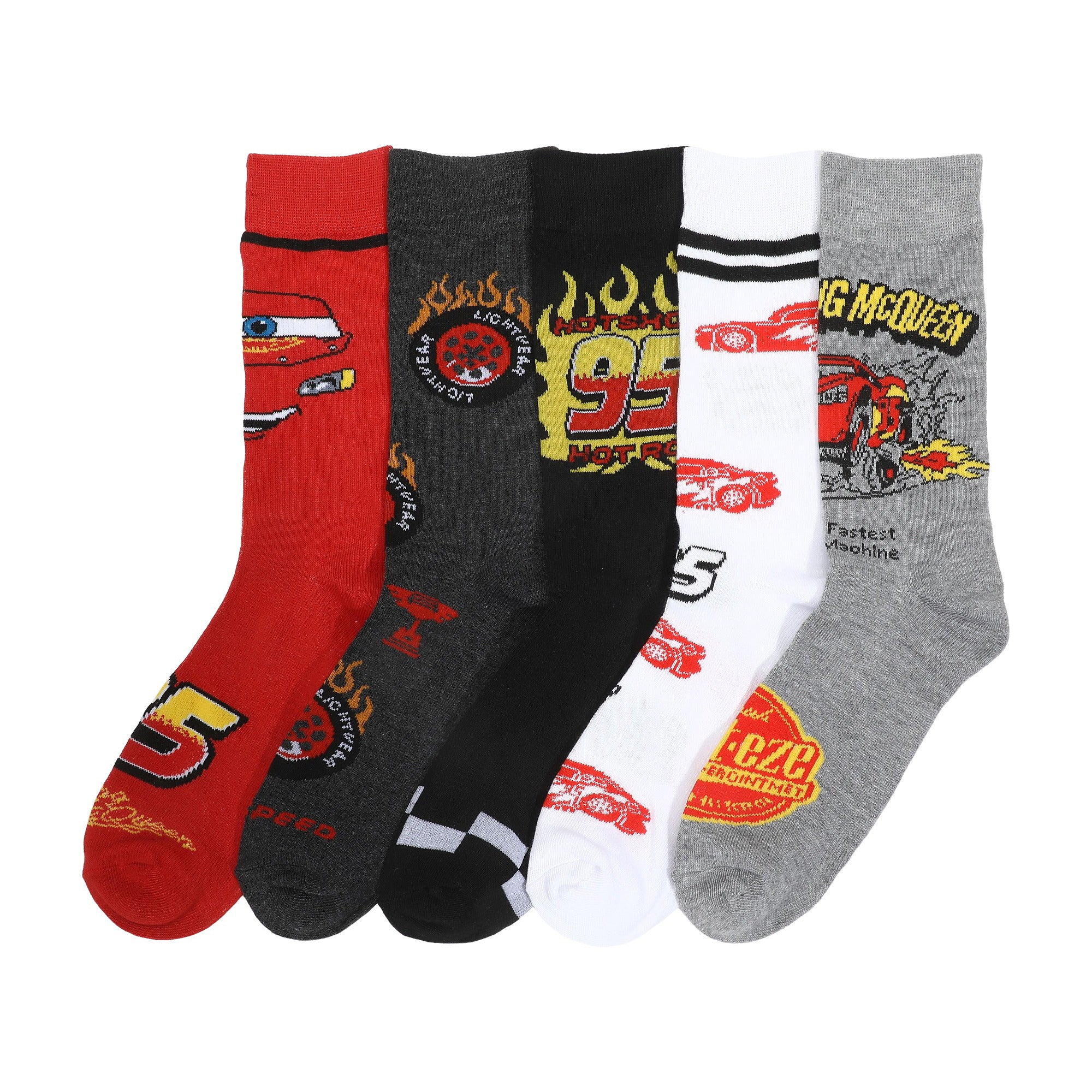 Cars Lightning McQueen Crew Sock for Adult Men