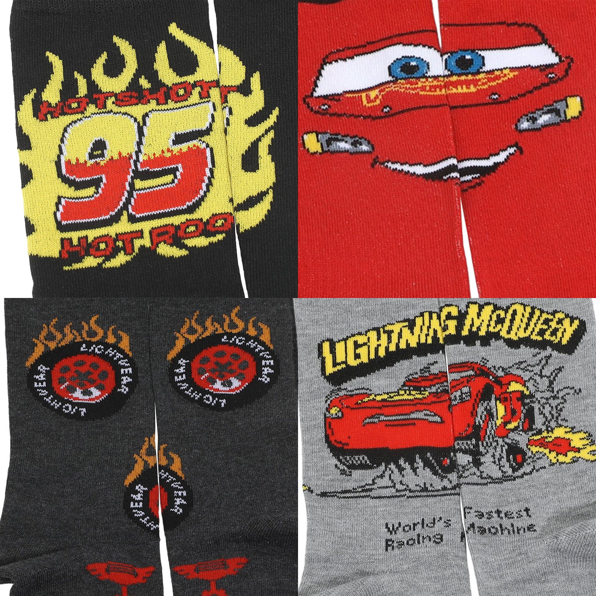 Cars Lightning McQueen Crew Sock for Adult Men