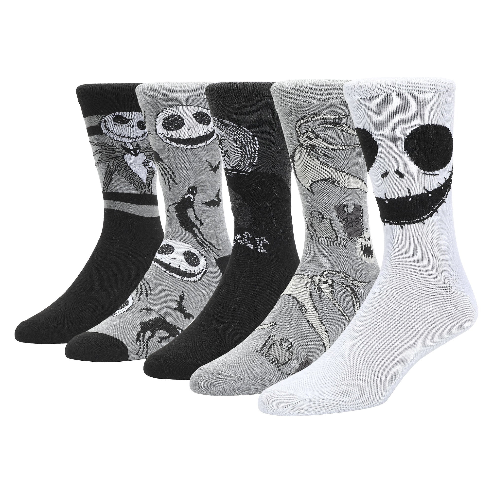 Nightmare Before Christmas Jack And Zero Crew Socks 5-Pack