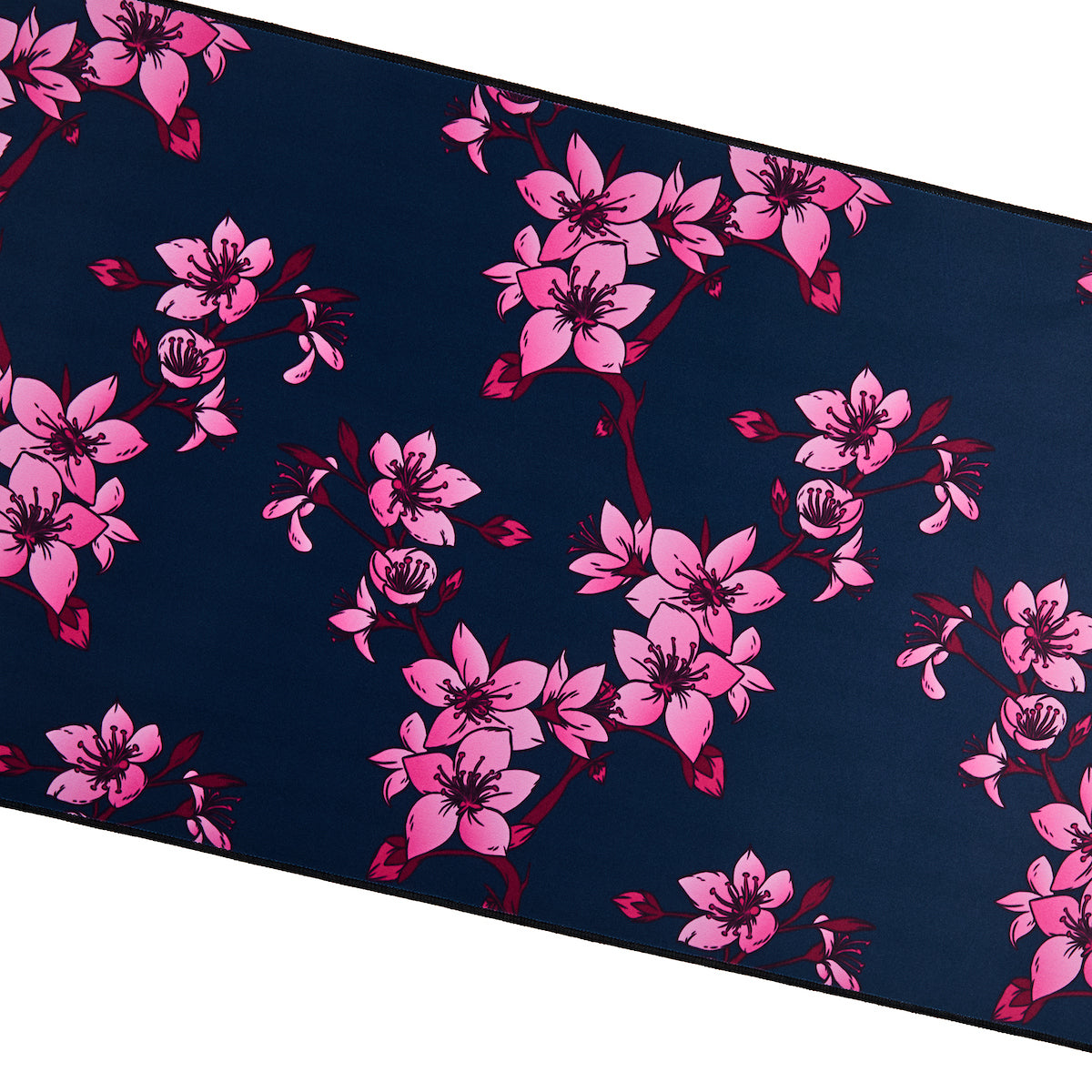 Pink Blossoms 31.5" x 15.5" Navy Desk Mat
