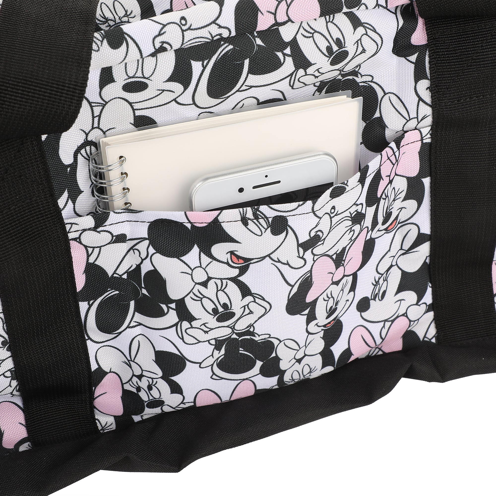 Disney Minnie Mouse All-Over Print White 21” Packable Duffel